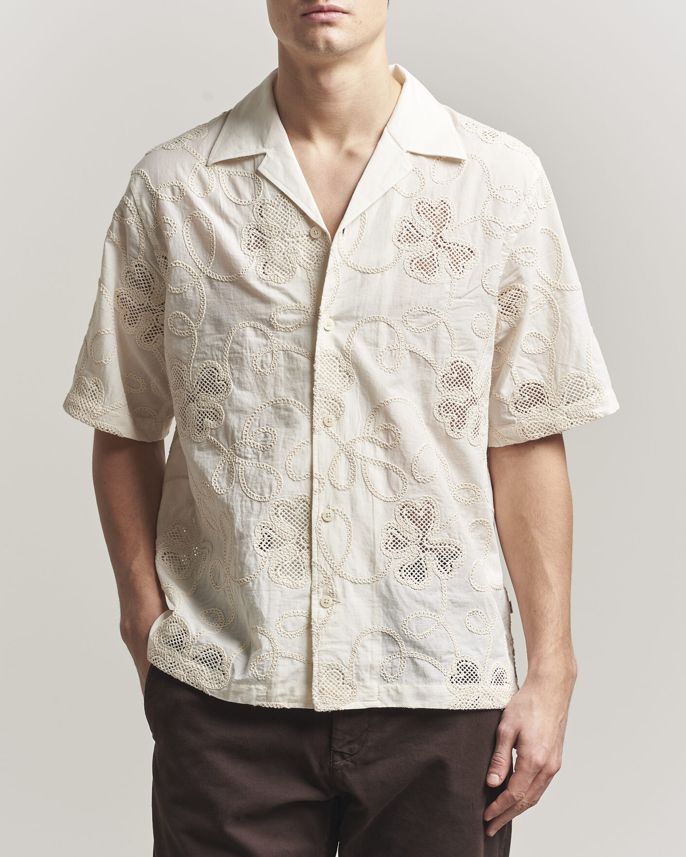 Mies | Kauluspaidat | NN07 | Ben Flower Shirt Ivory