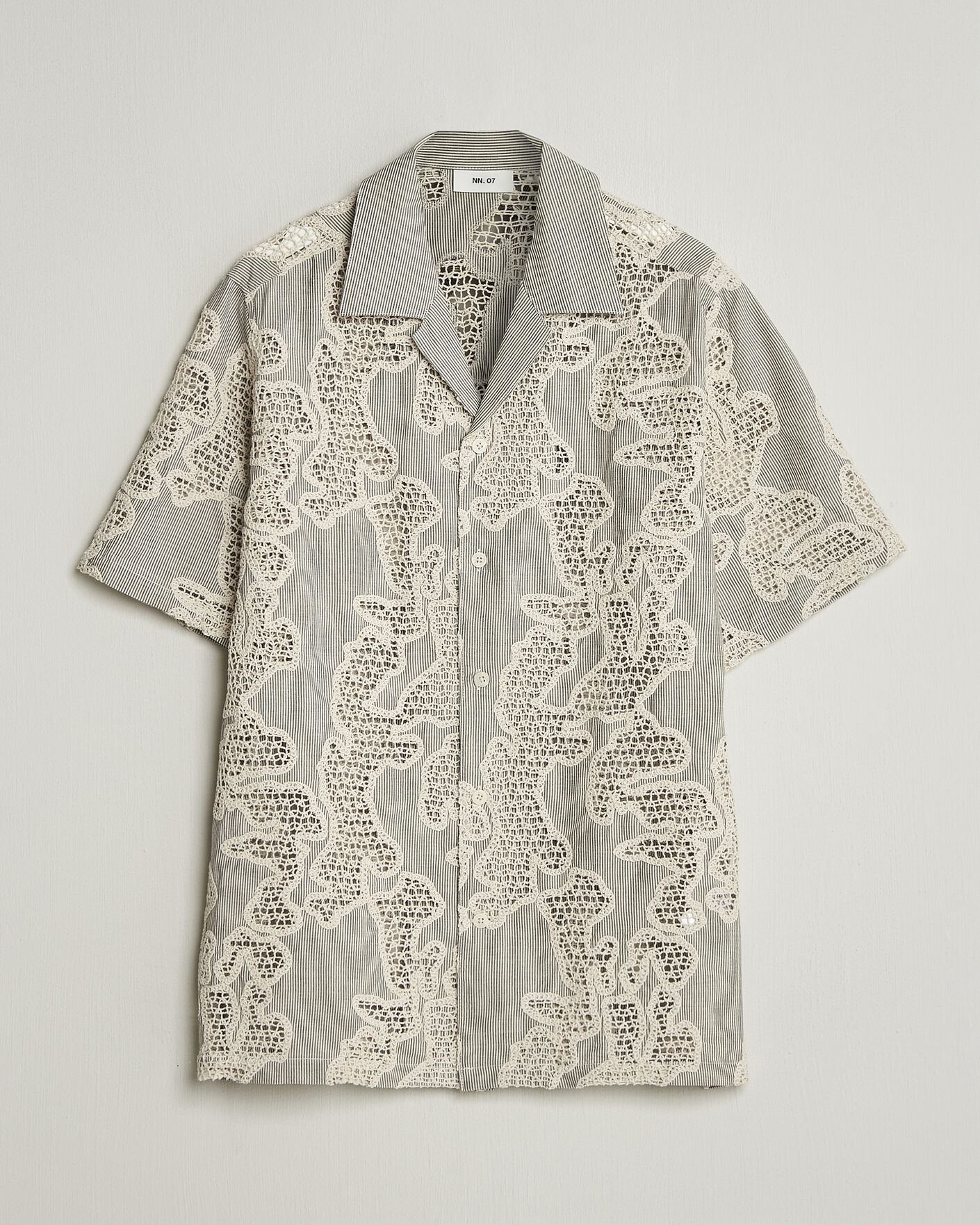 Mies | Kauluspaidat | NN07 | Julio Flower Short Sleeve Shirt Deep Truffle