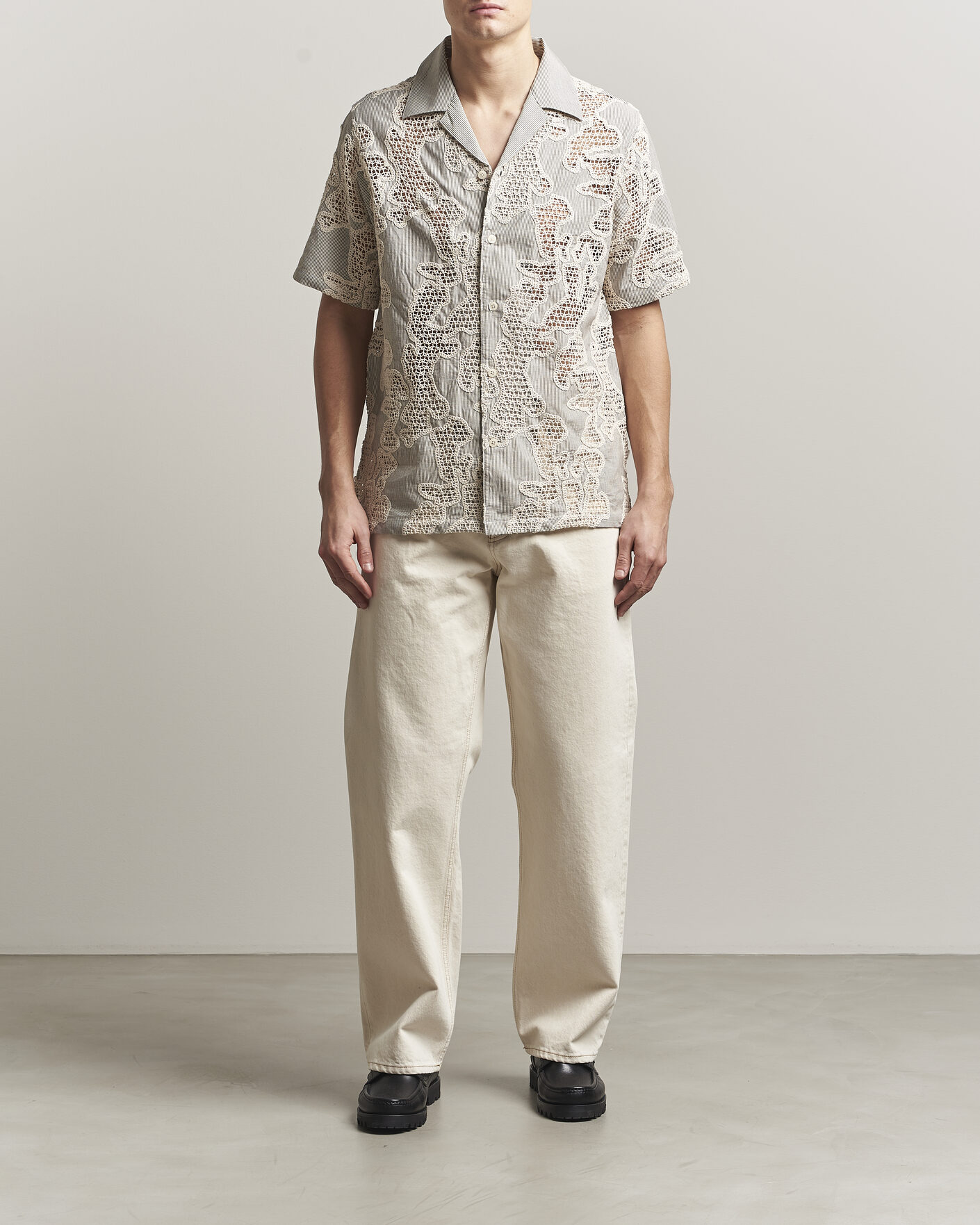Mies | Kauluspaidat | NN07 | Julio Flower Short Sleeve Shirt Deep Truffle