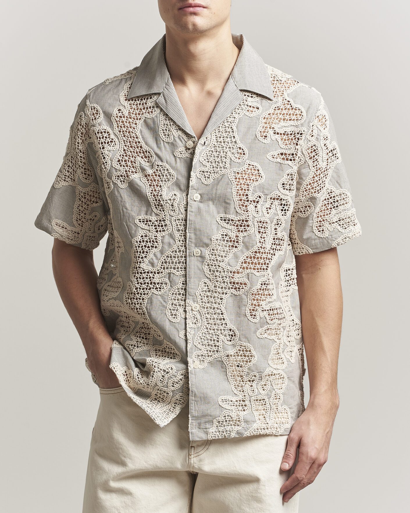 Mies | Kauluspaidat | NN07 | Julio Flower Short Sleeve Shirt Deep Truffle