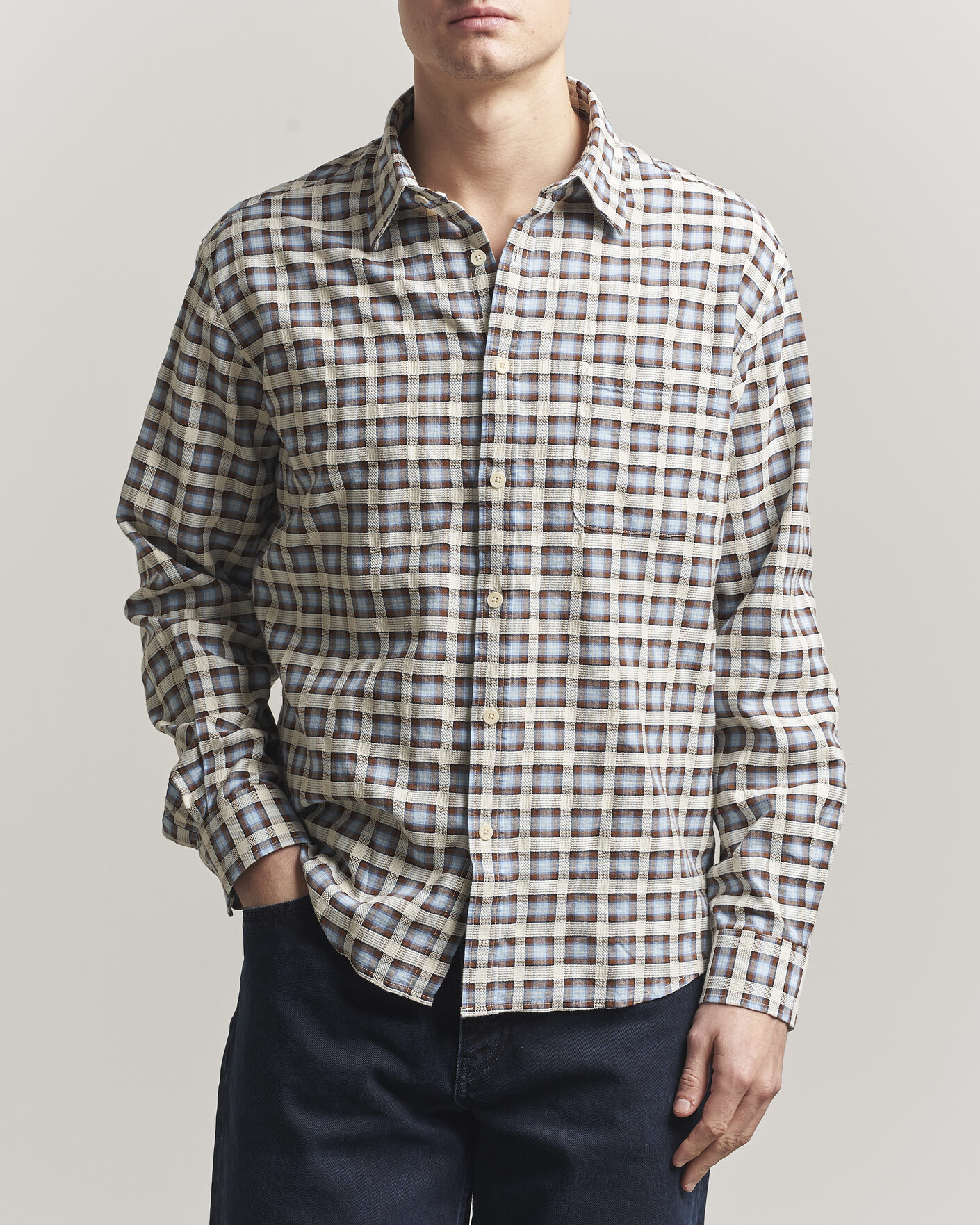 Mies | Kauluspaidat | NN07 | Deon Checked Shirt Blue