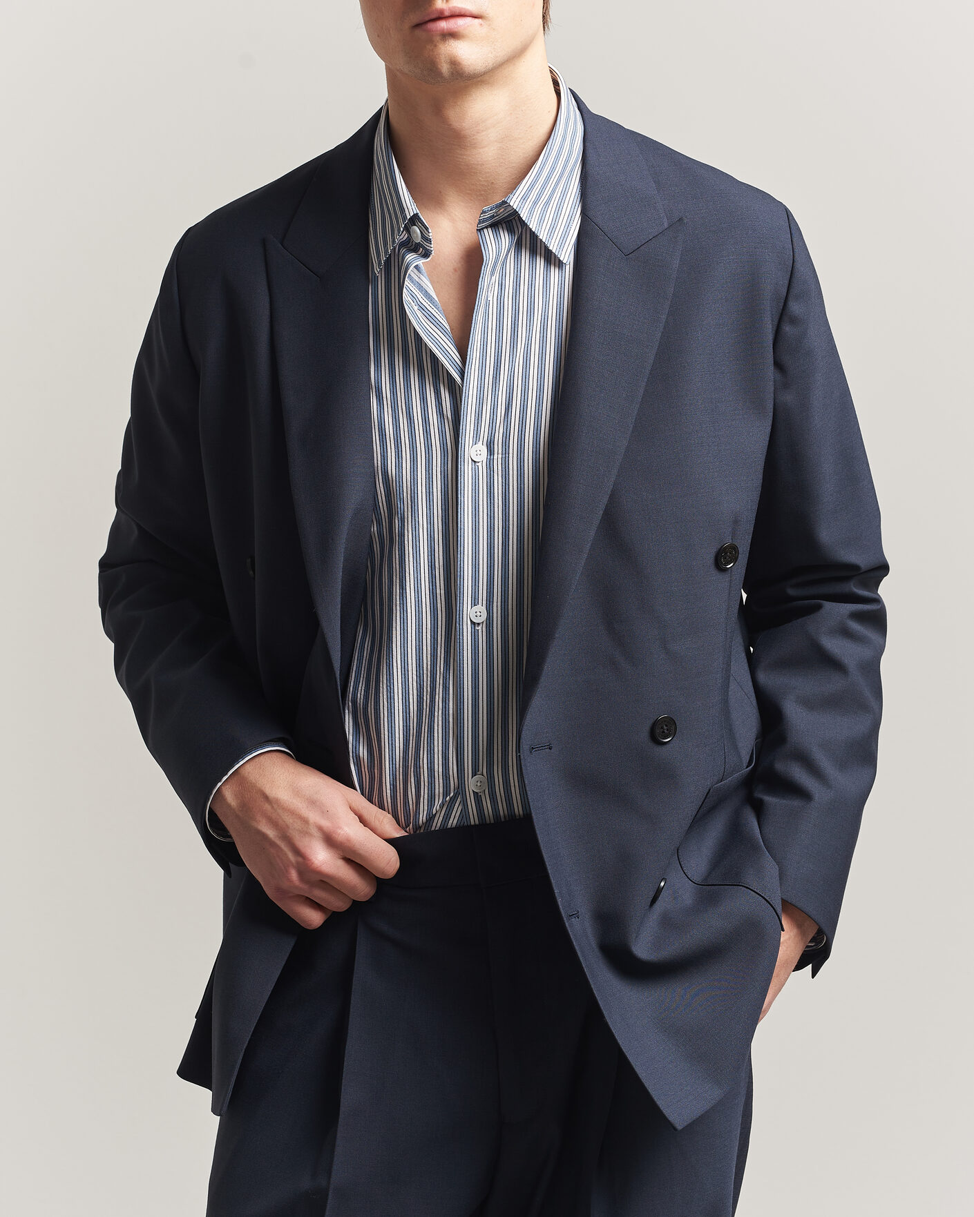 Mies | Pikkutakit | NN07 | Jordin Summer Wool Double Breasted Blazer Deep Navy