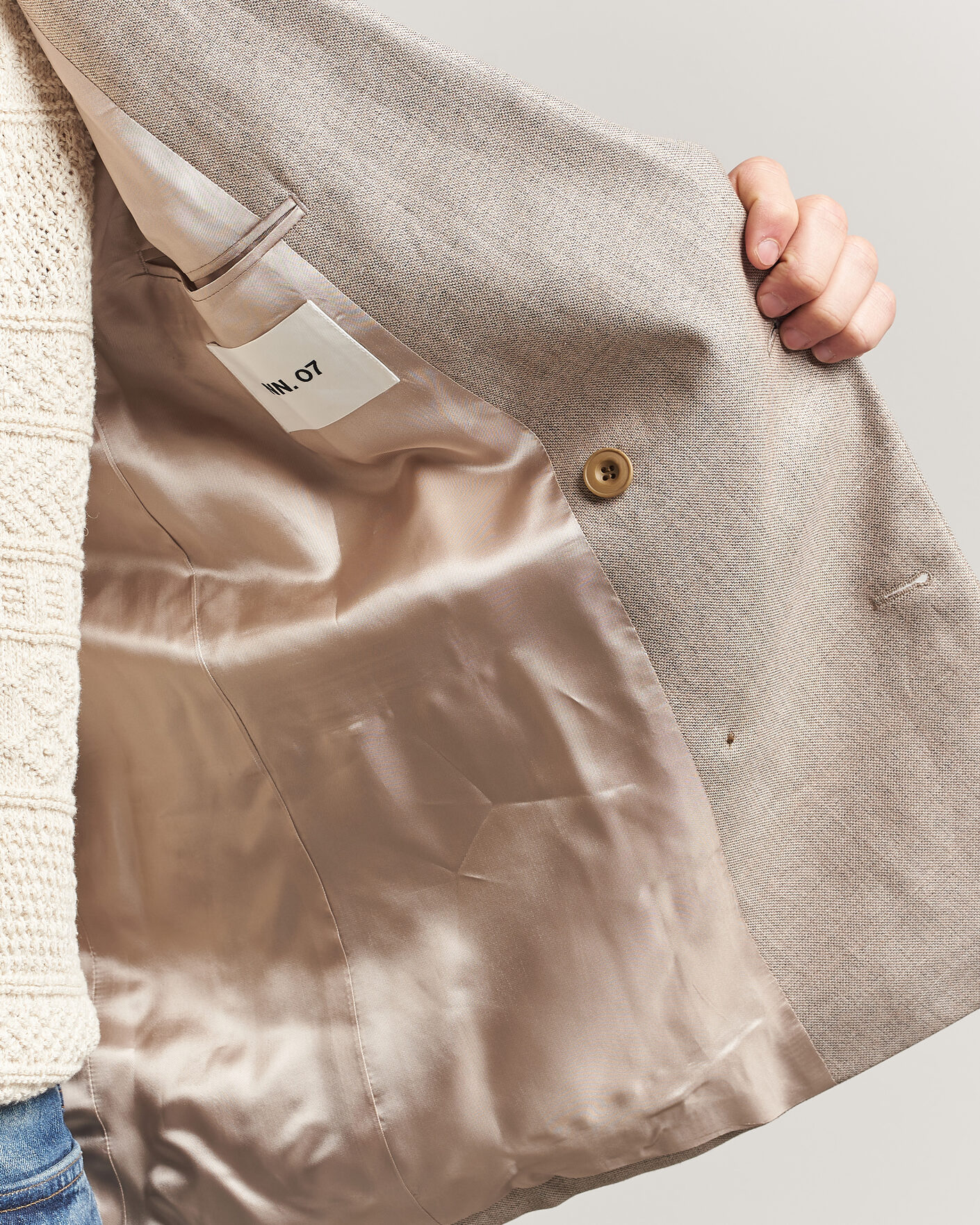 Mies | Pikkutakit | NN07 | Jordin Linen/Wool Double Breasted Blazer Khaki Melange