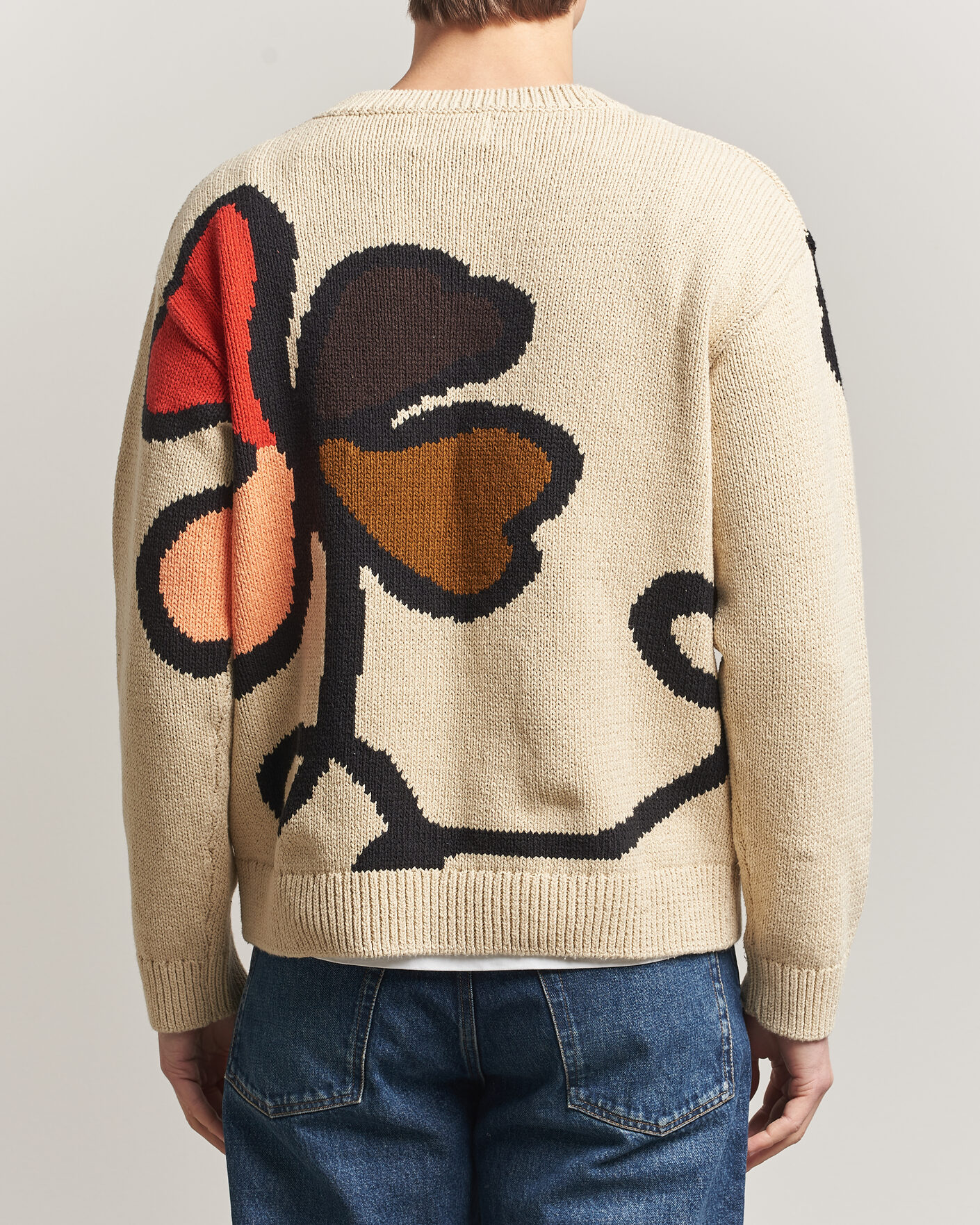 Mies | Puserot | NN07 | Todd Printed Flower Sweater Ecru Multi