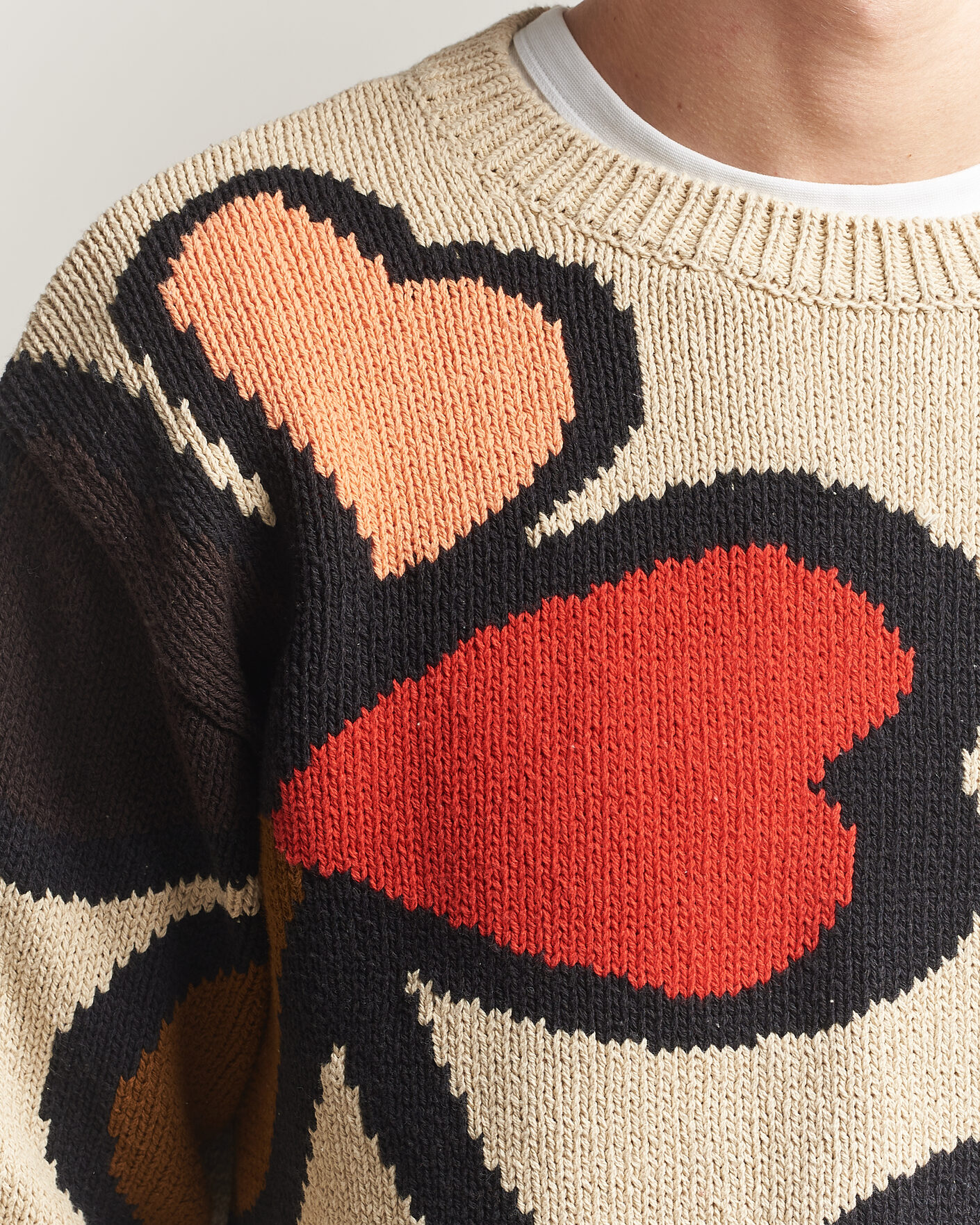 Mies | Puserot | NN07 | Todd Printed Flower Sweater Ecru Multi