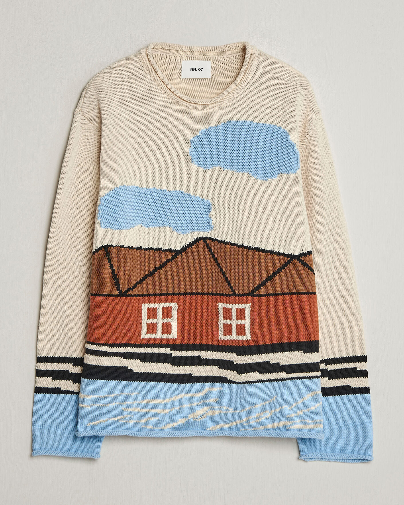 Mies | Puserot | NN07 | Mikkel Knitted HQ Printed Sweater Multi