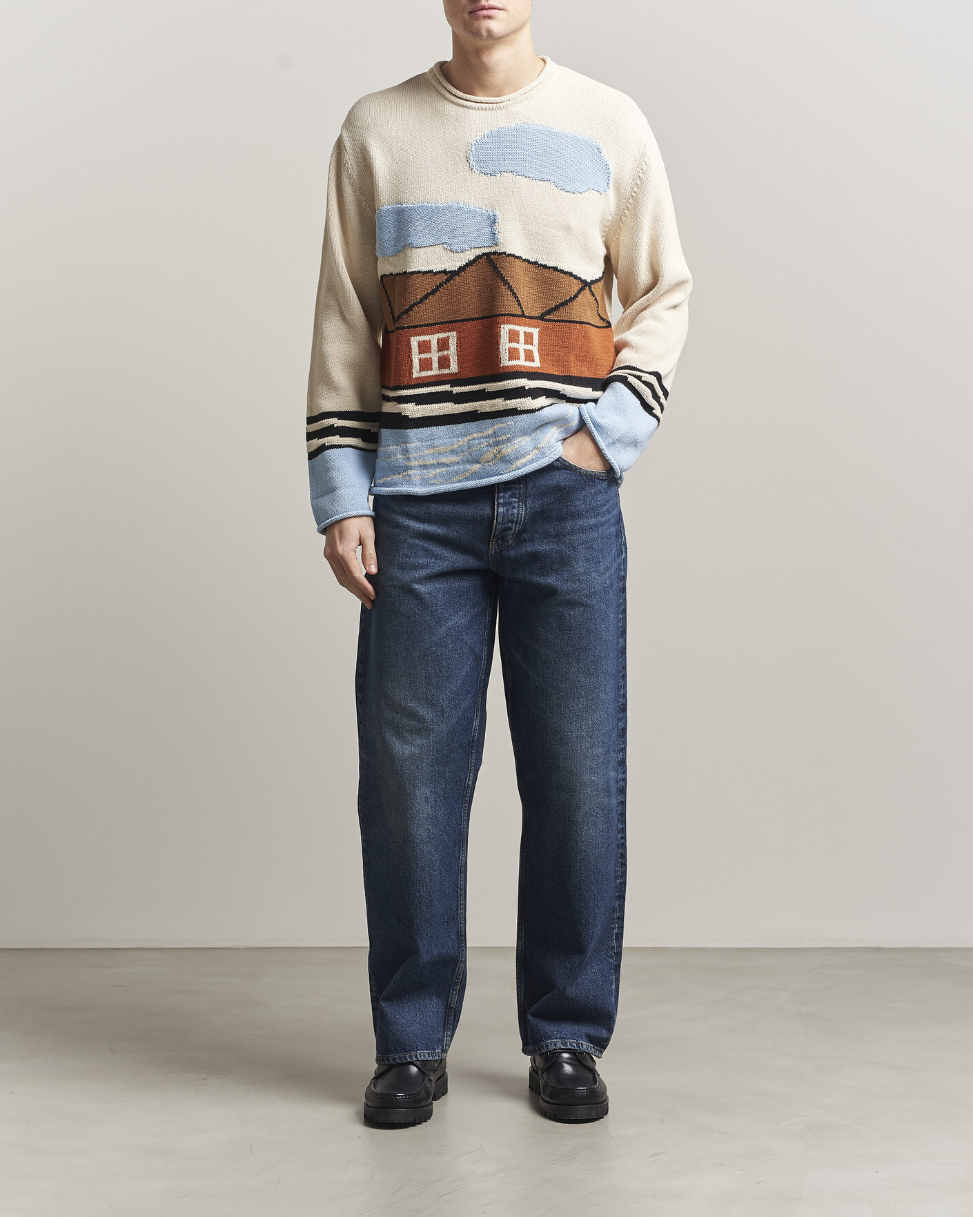 Mies | Puserot | NN07 | Mikkel Knitted HQ Printed Sweater Multi