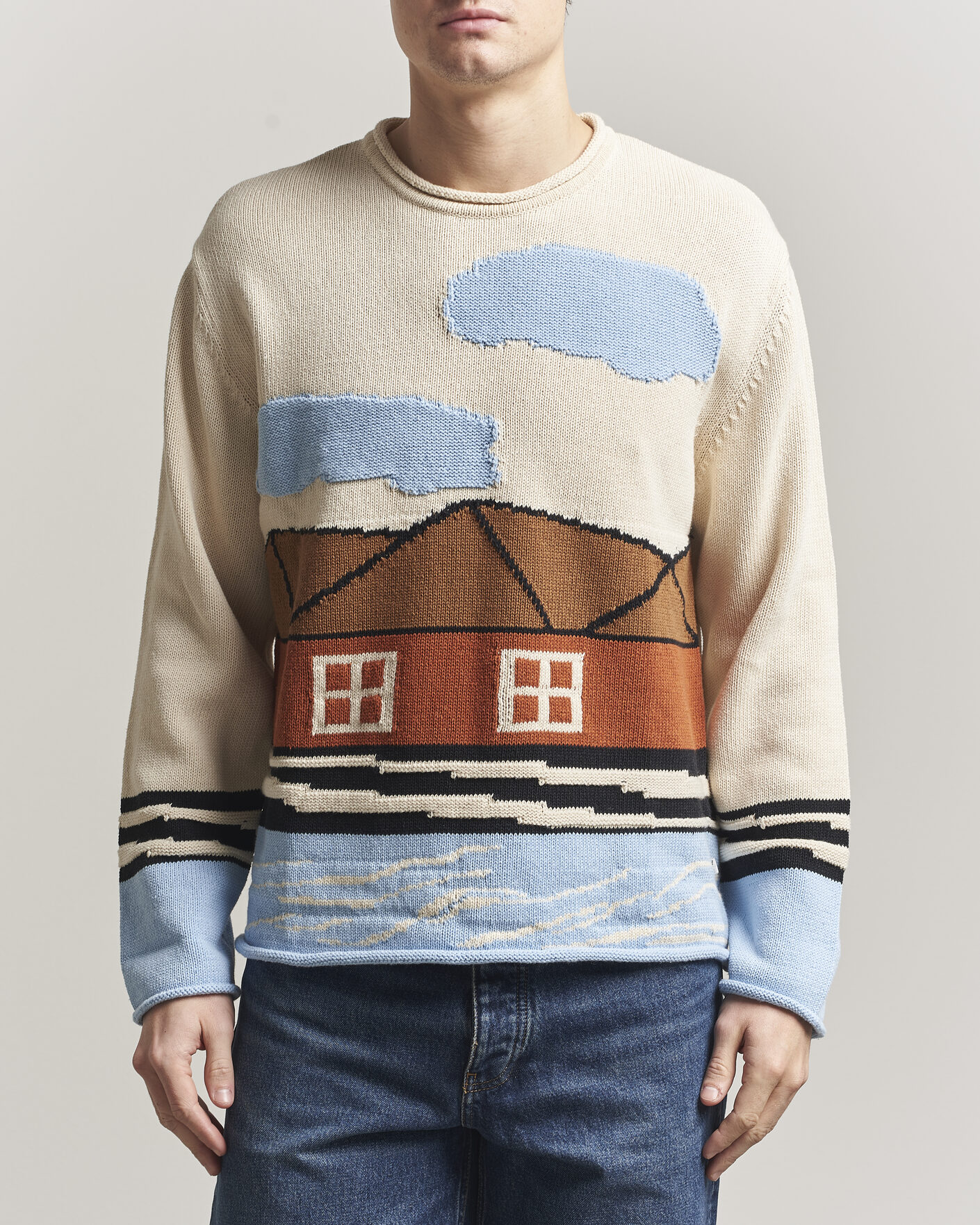 Mies | Puserot | NN07 | Mikkel Knitted HQ Printed Sweater Multi