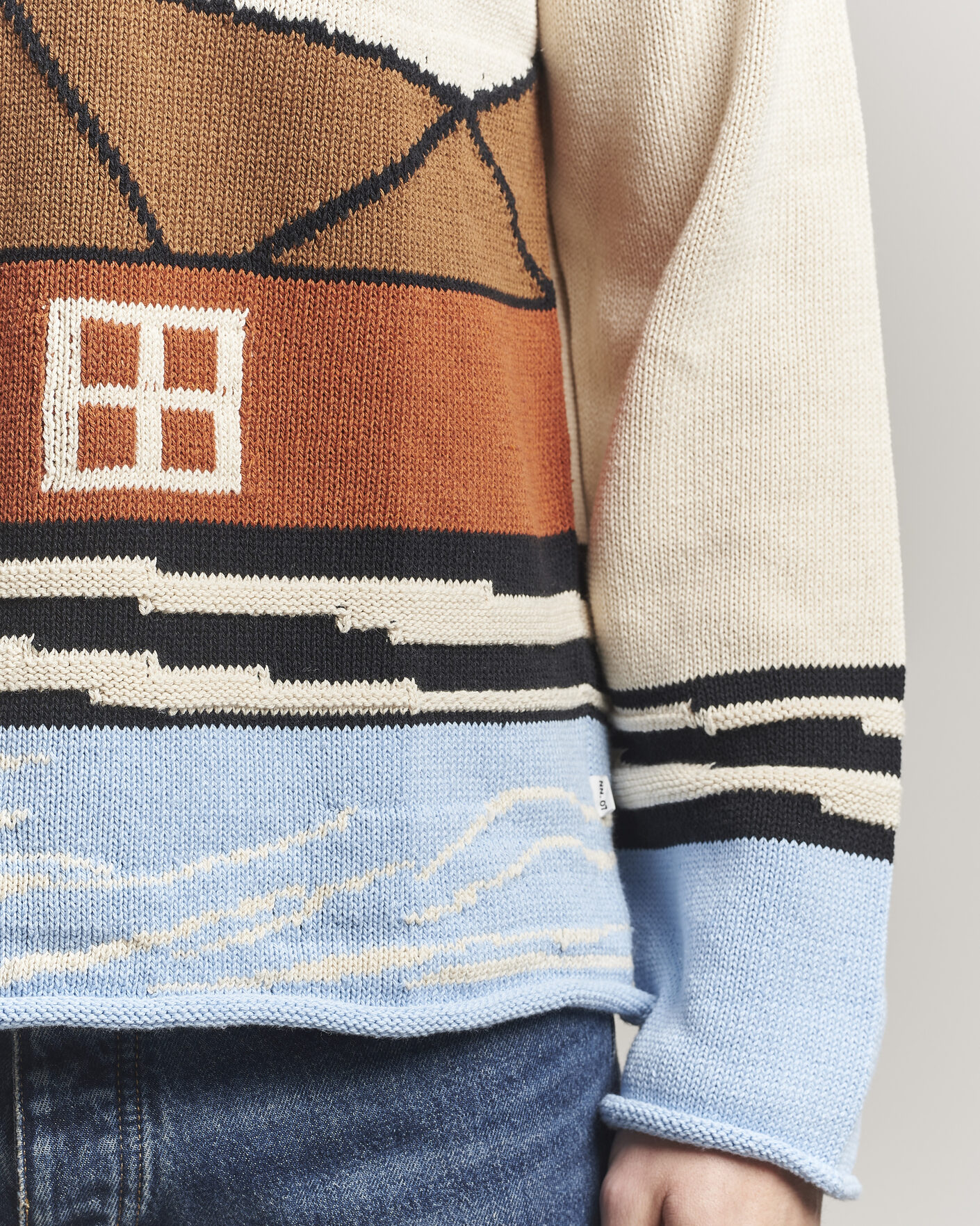 Mies | Puserot | NN07 | Mikkel Knitted HQ Printed Sweater Multi