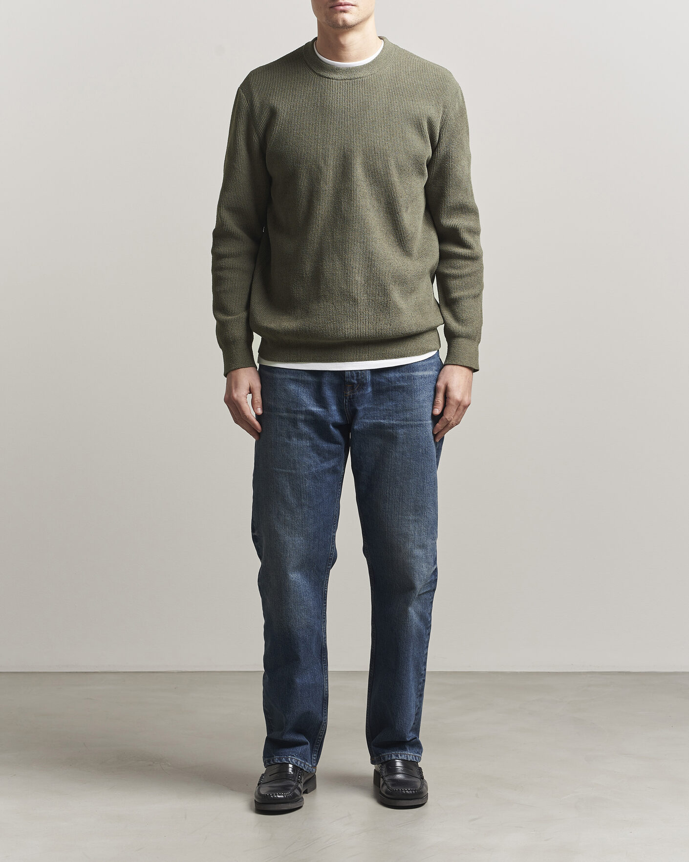 Mies | Puserot | NN07 | Danny Knitted Sweater Capers Green