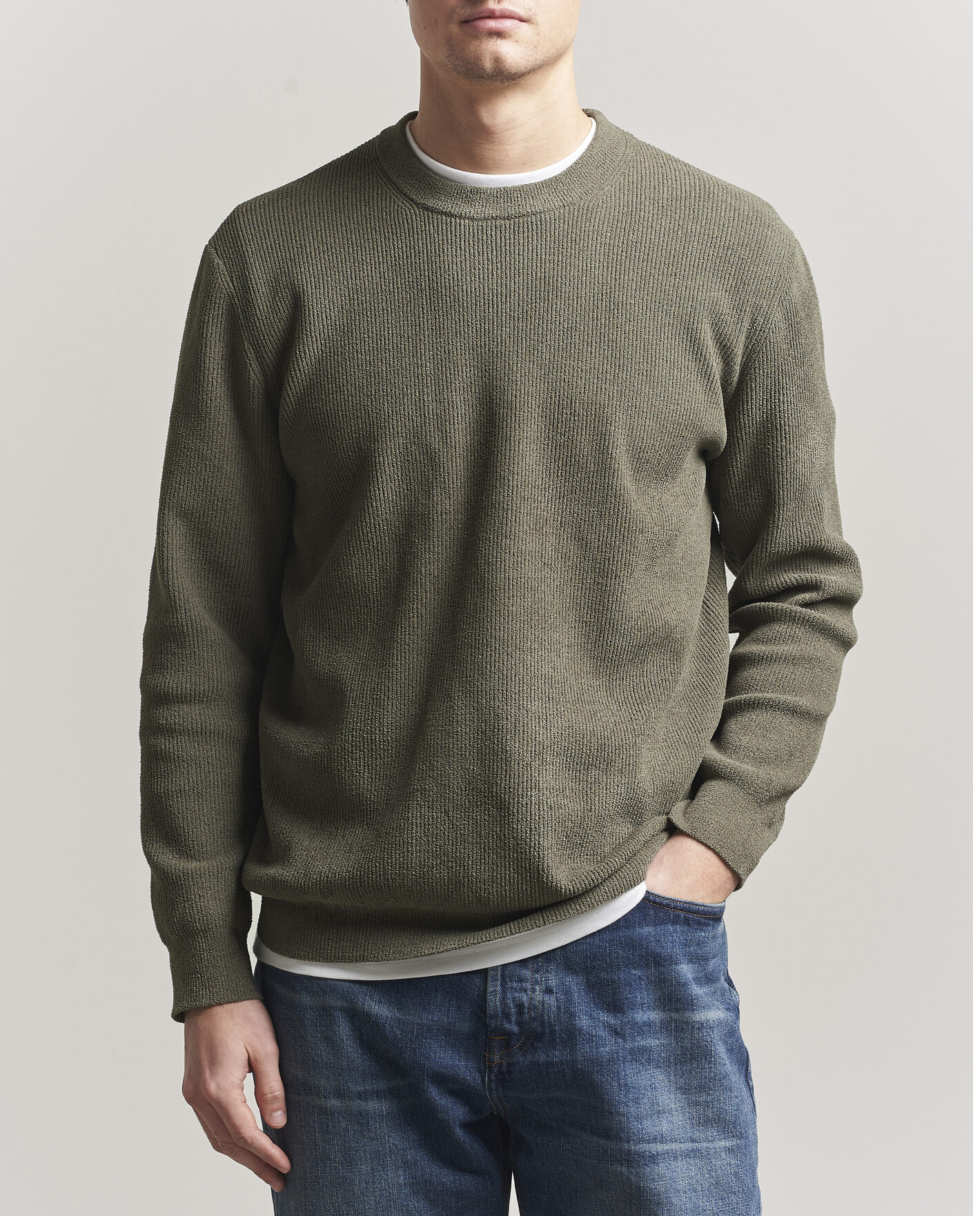 Mies | Puserot | NN07 | Danny Knitted Sweater Capers Green