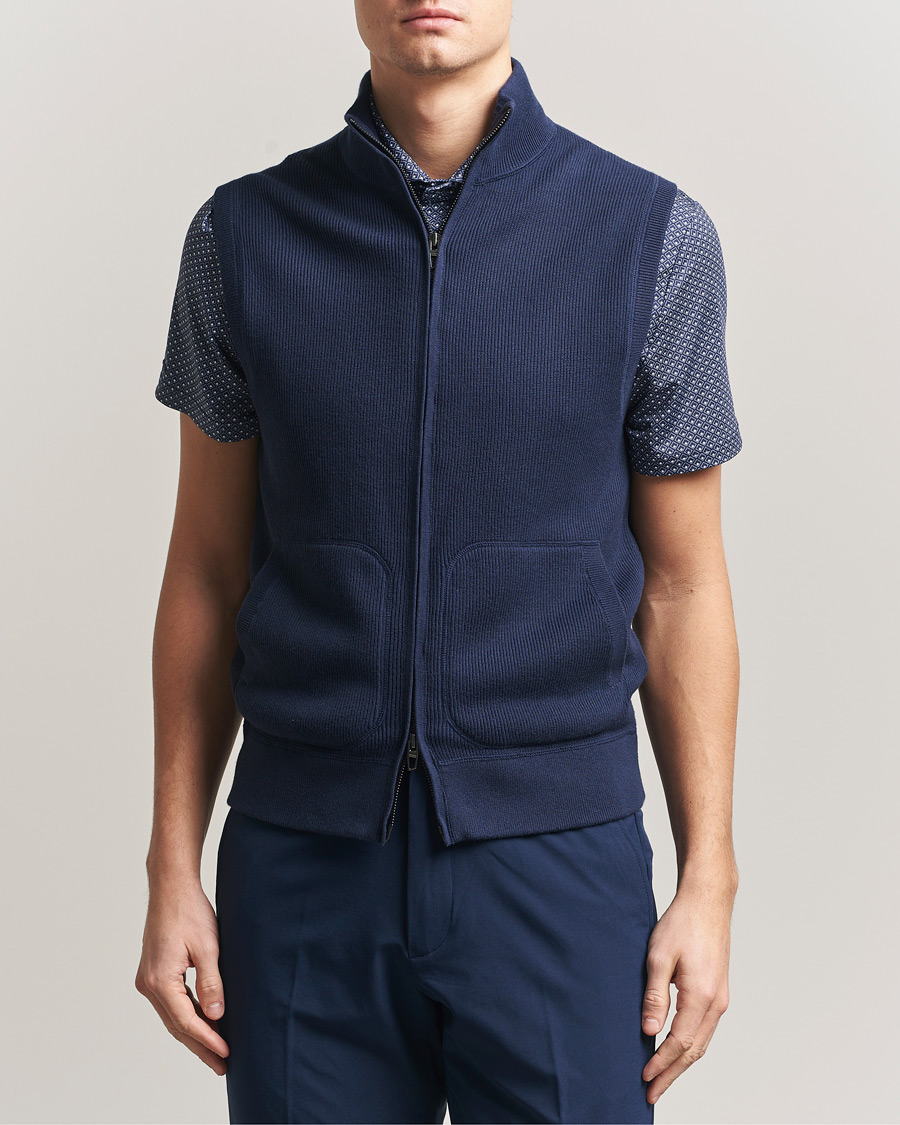 Mies | Ulkoliivit | RLX Ralph Lauren | Cotton Coolmax Mockneck Vest Refined Navy