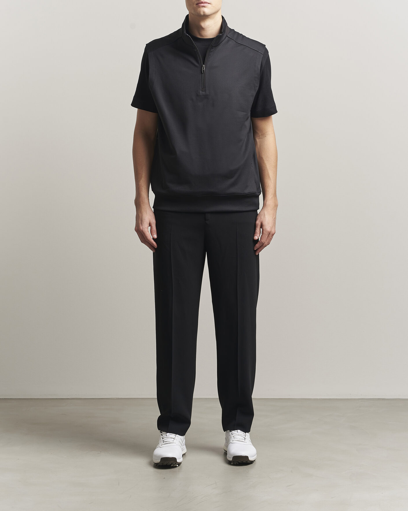 Mies | Golfvaatteet | RLX Ralph Lauren | Half-Zip Luxury Jersey Vest Polo Black