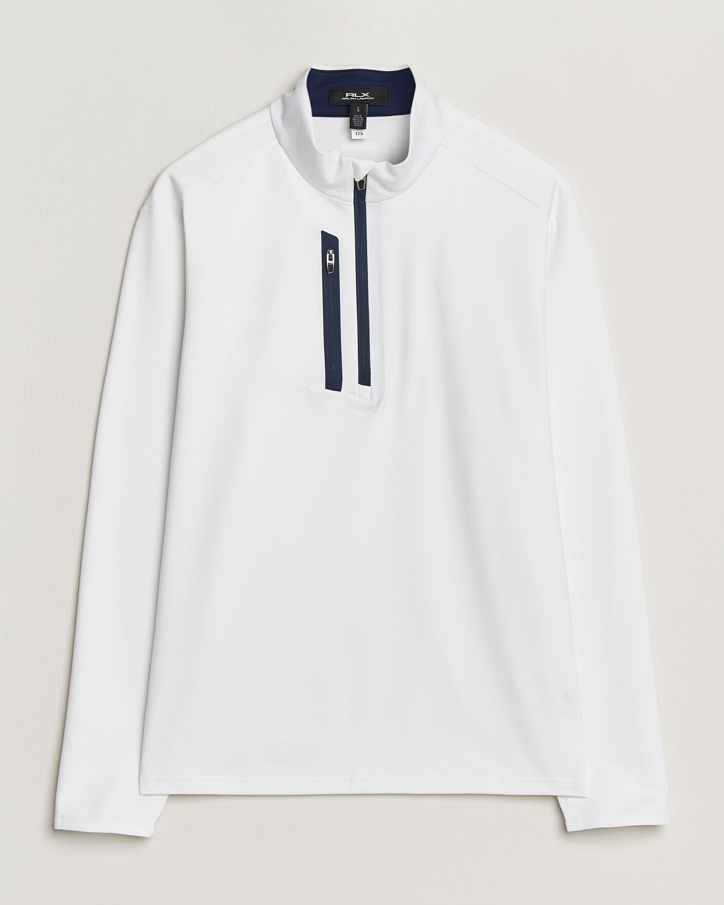 Mies | Puserot | RLX Ralph Lauren | Luxury Jersey Half Zip Ceramic White