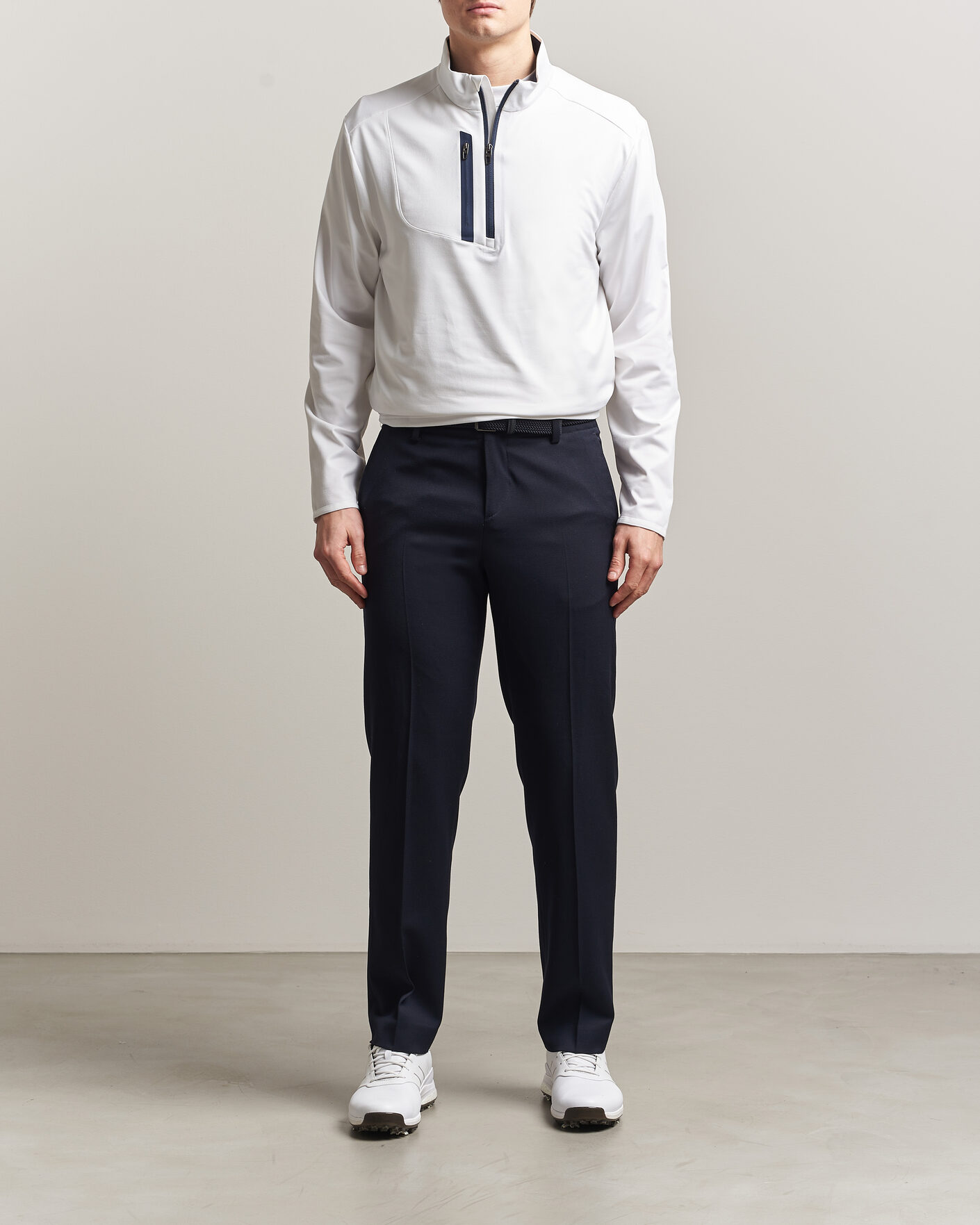 Mies | Puserot | RLX Ralph Lauren | Luxury Jersey Half Zip Ceramic White