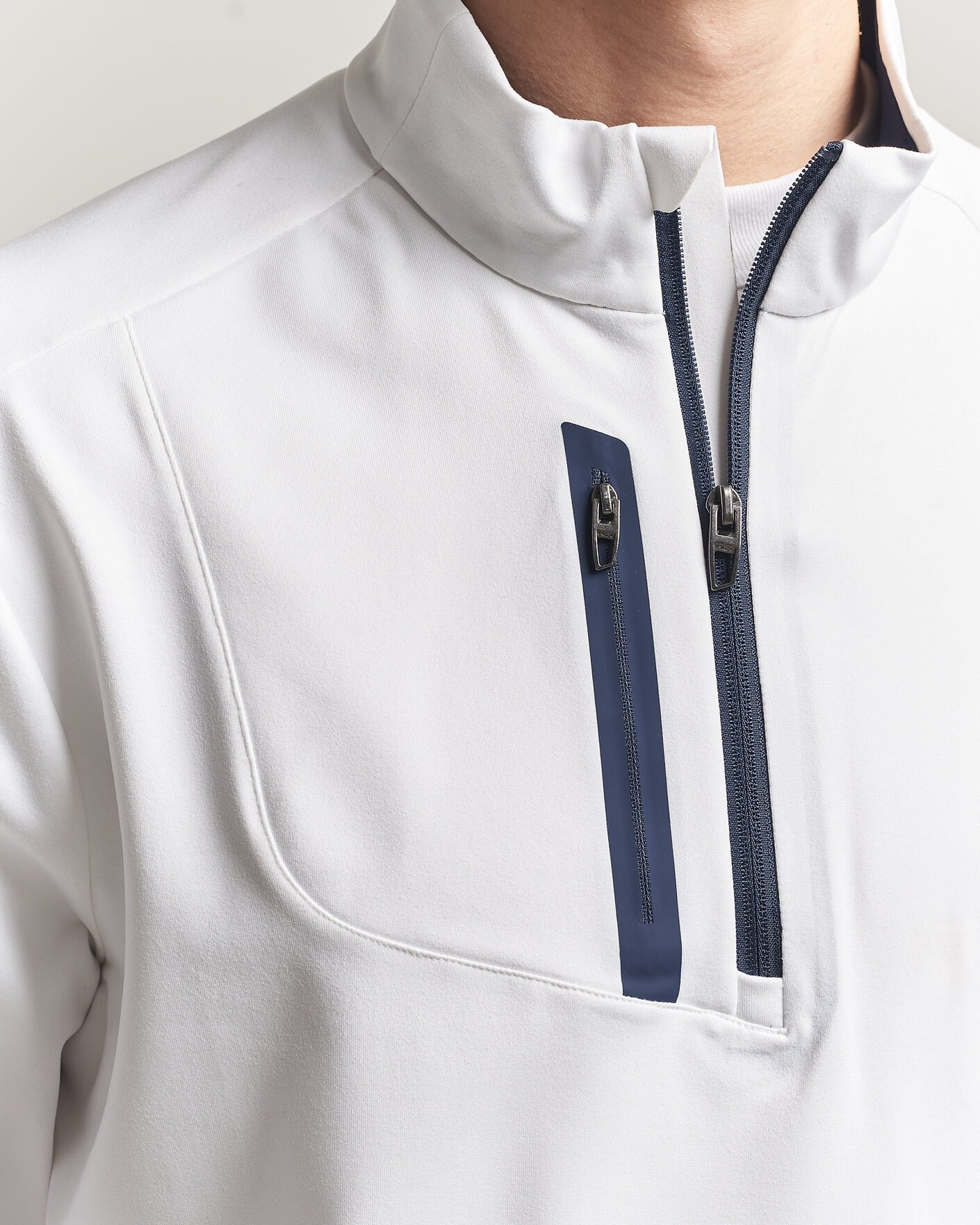 Mies | Puserot | RLX Ralph Lauren | Luxury Jersey Half Zip Ceramic White