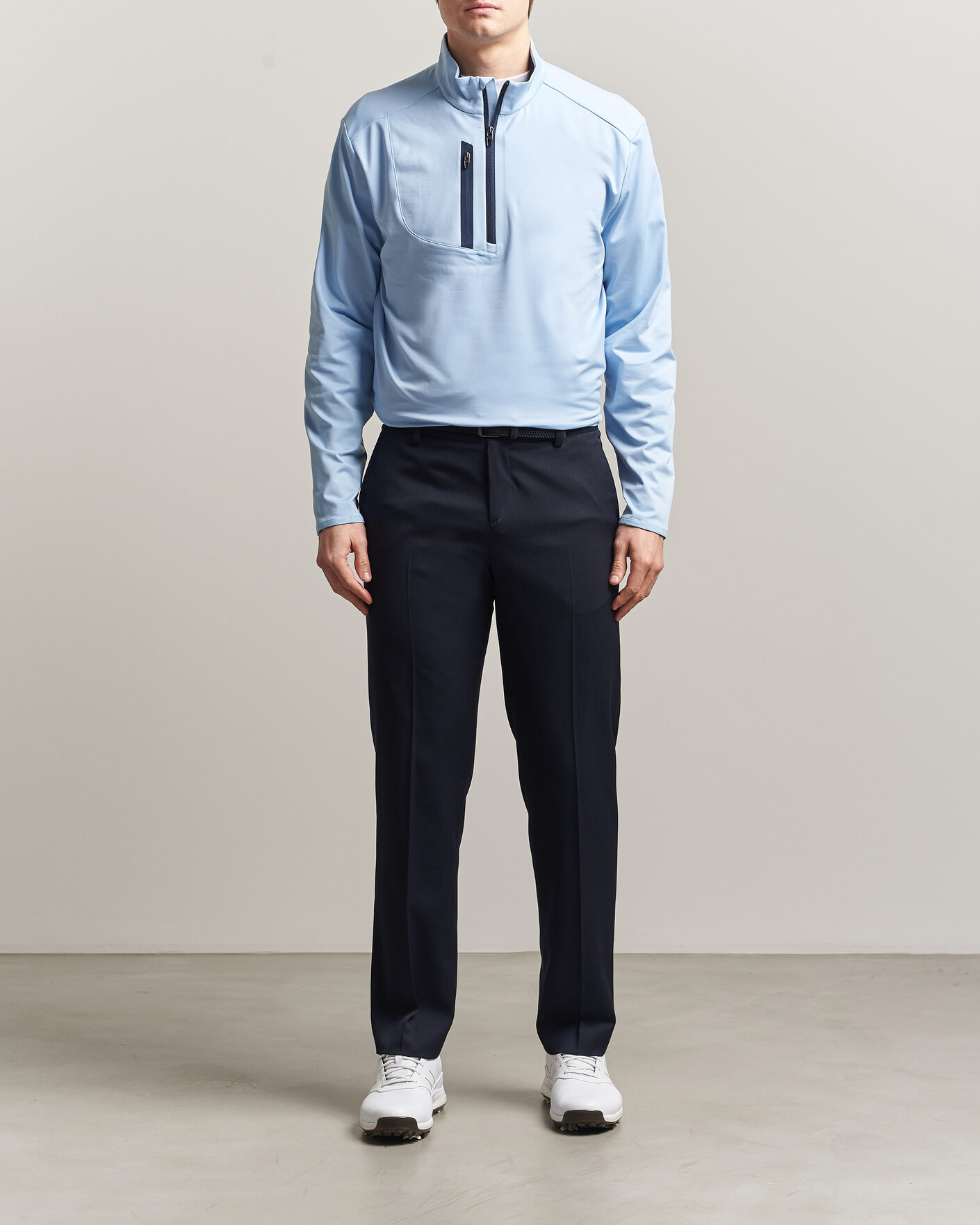 Mies | Golfvaatteet | RLX Ralph Lauren | Luxury Jersey Half Zip Office Blue