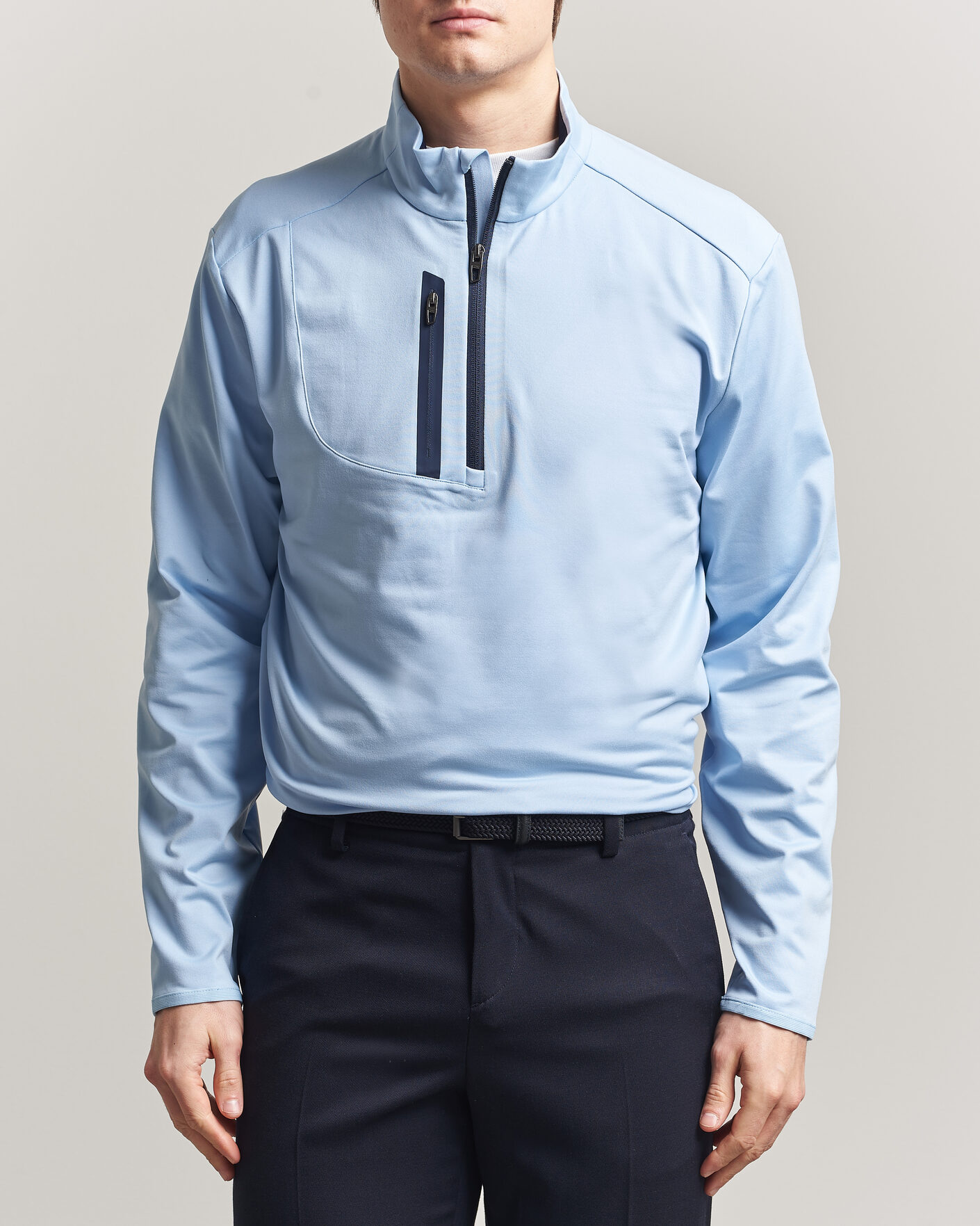 Mies | Puserot | RLX Ralph Lauren | Luxury Jersey Half Zip Office Blue