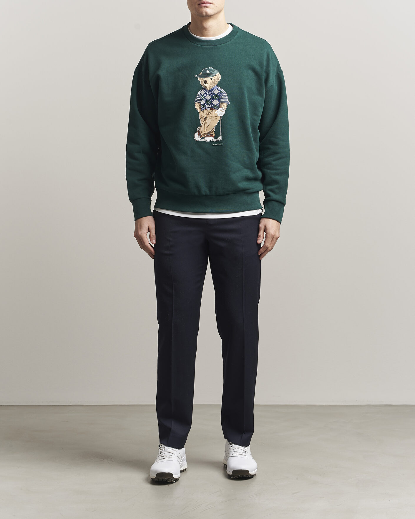 Mies | Puserot | RLX Ralph Lauren | Loopback Terry Bear Sweatshirt Moss Agate
