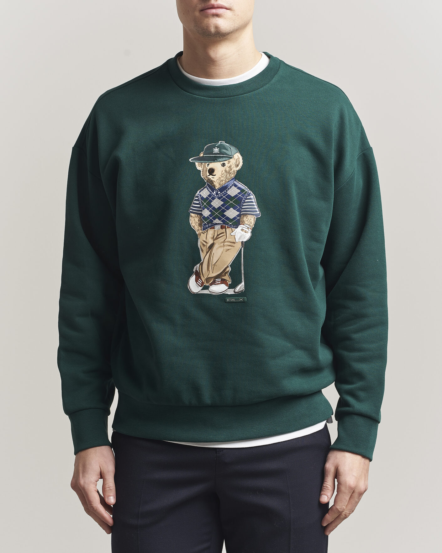 Mies | Puserot | RLX Ralph Lauren | Loopback Terry Bear Sweatshirt Moss Agate