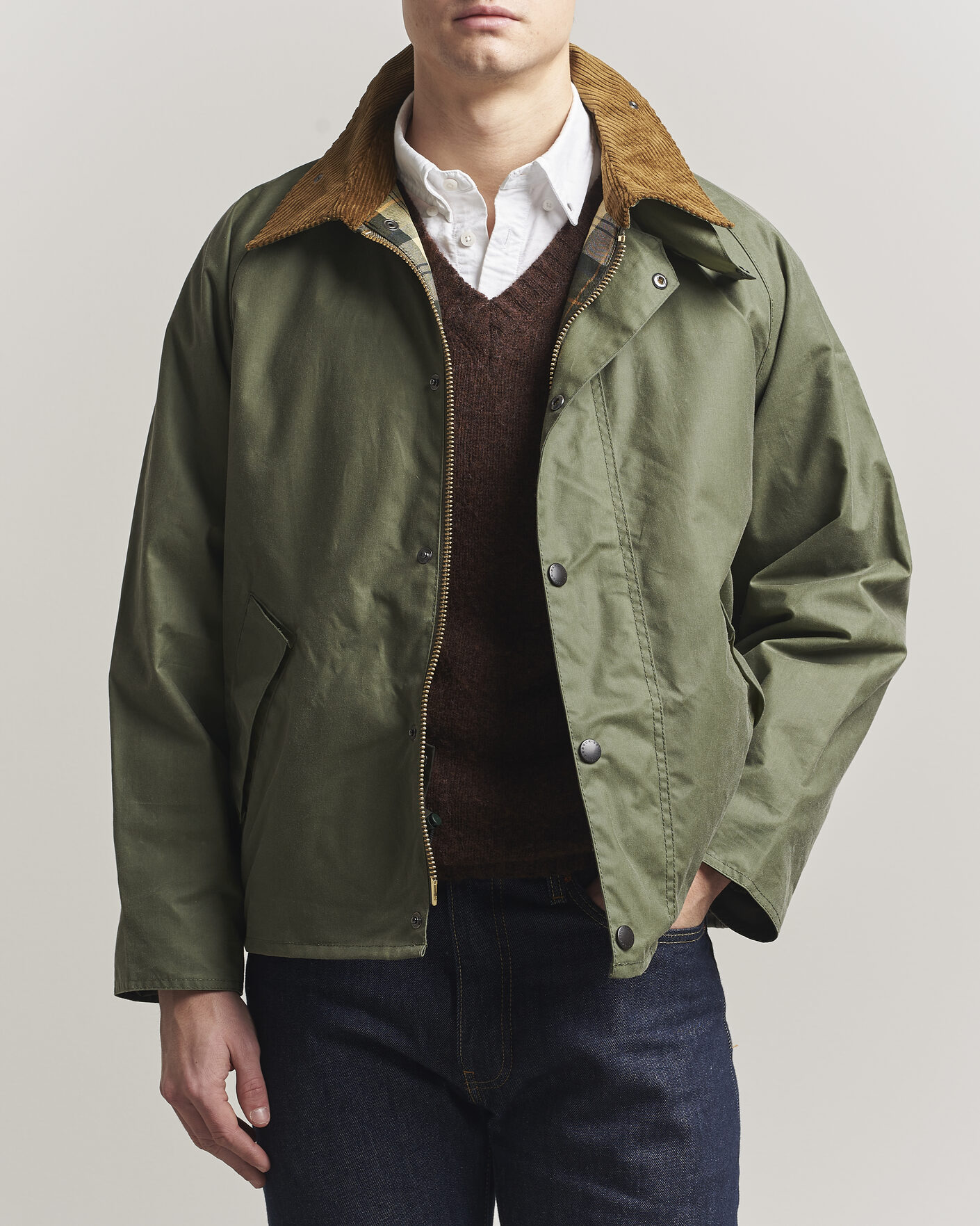Mies | Takit | Barbour Heritage | Oversize Transport Wax Jacket Light Moss