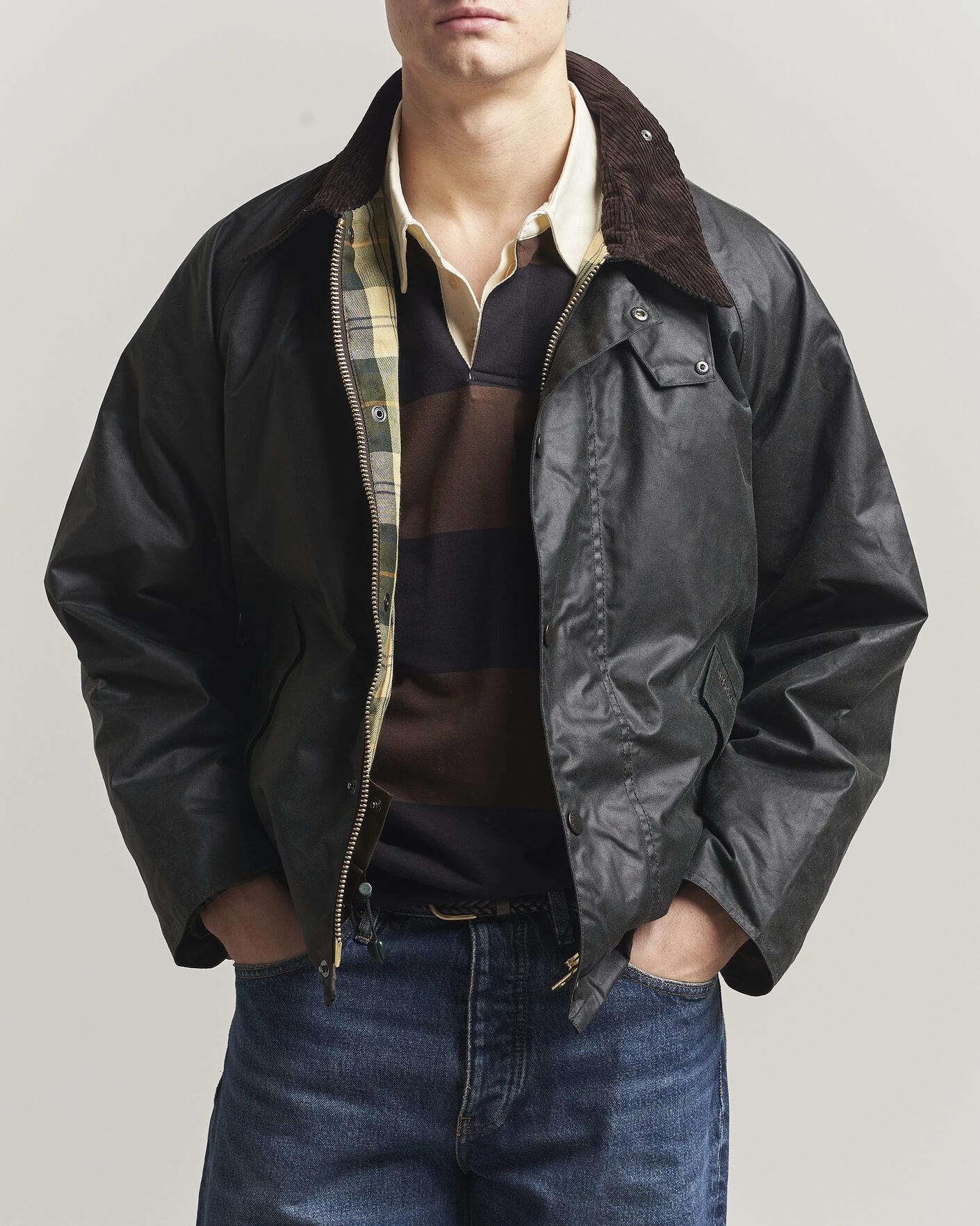 Mies | Takit | Barbour Heritage | Oversize Transport Wax Jacket Sage