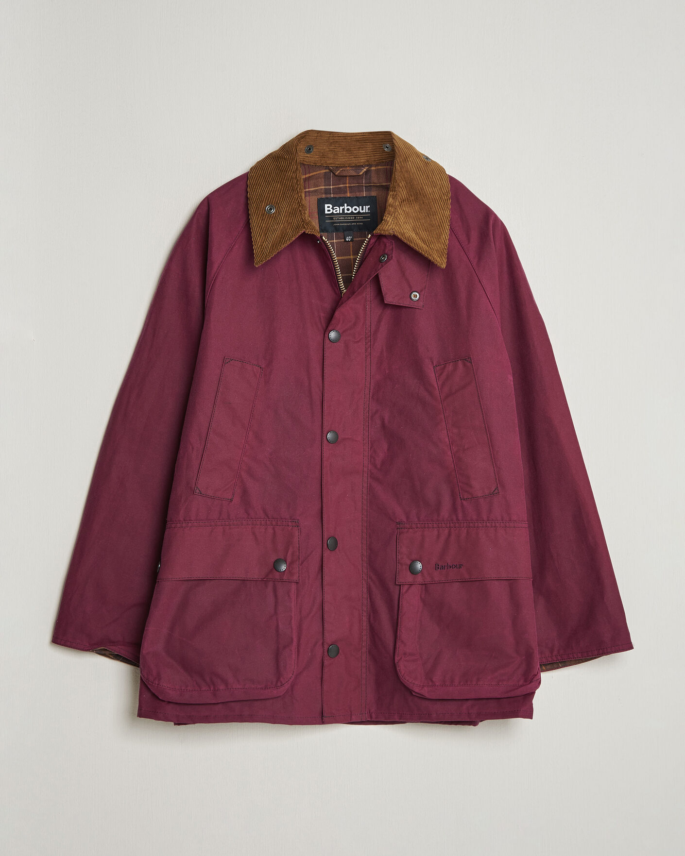 Mies | Takit | Barbour Heritage | Oversize Bedale Wax Jacket Wine