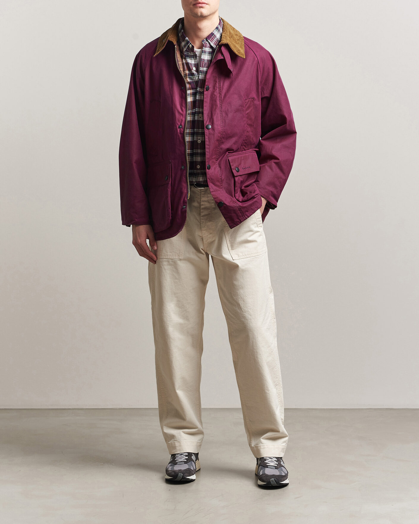 Mies | Takit | Barbour Heritage | Oversize Bedale Wax Jacket Wine