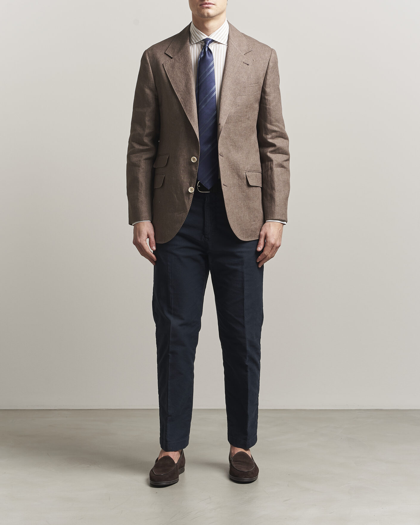Mies | Pikkutakit | Brunello Cucinelli | Linen Blazer Dark Brown