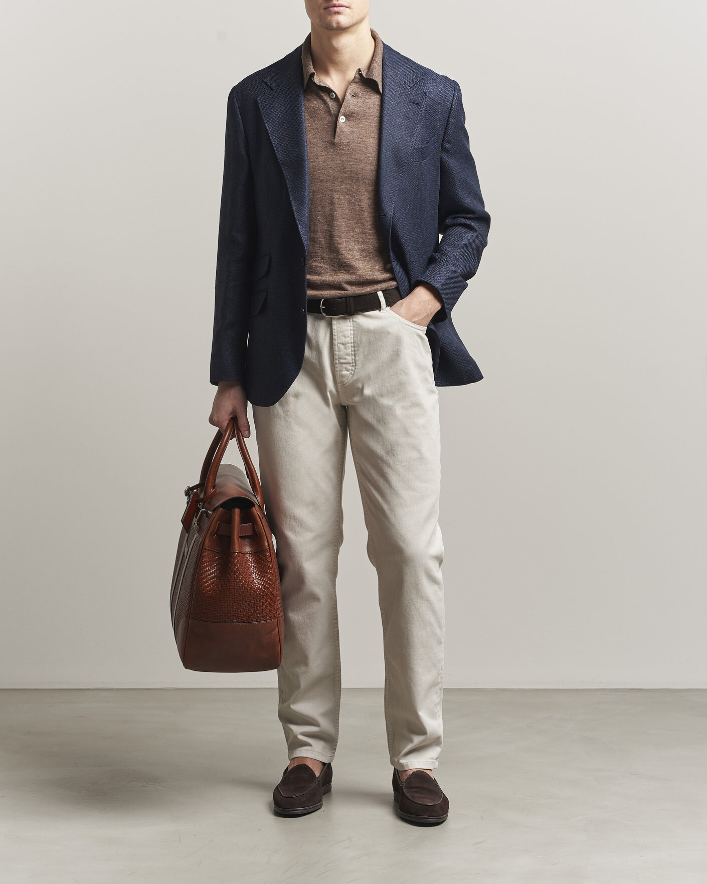 Mies | Housut | Brunello Cucinelli | Traditional Fit Bull Denim Pants Light Beige
