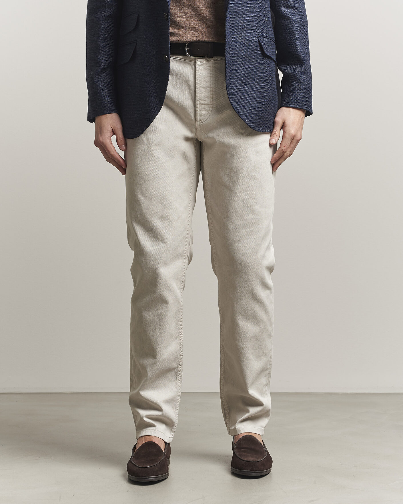 Mies | Housut | Brunello Cucinelli | Traditional Fit Bull Denim Pants Light Beige