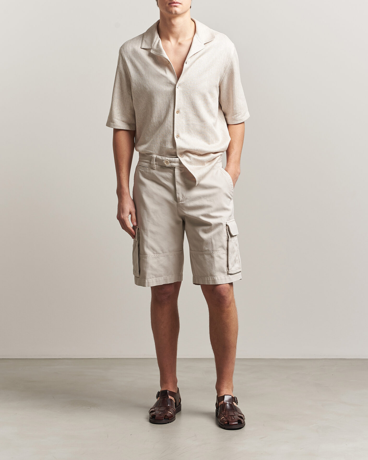 Mies | Shortsit | Brunello Cucinelli | Cotton Cargo Shorts Light Beige