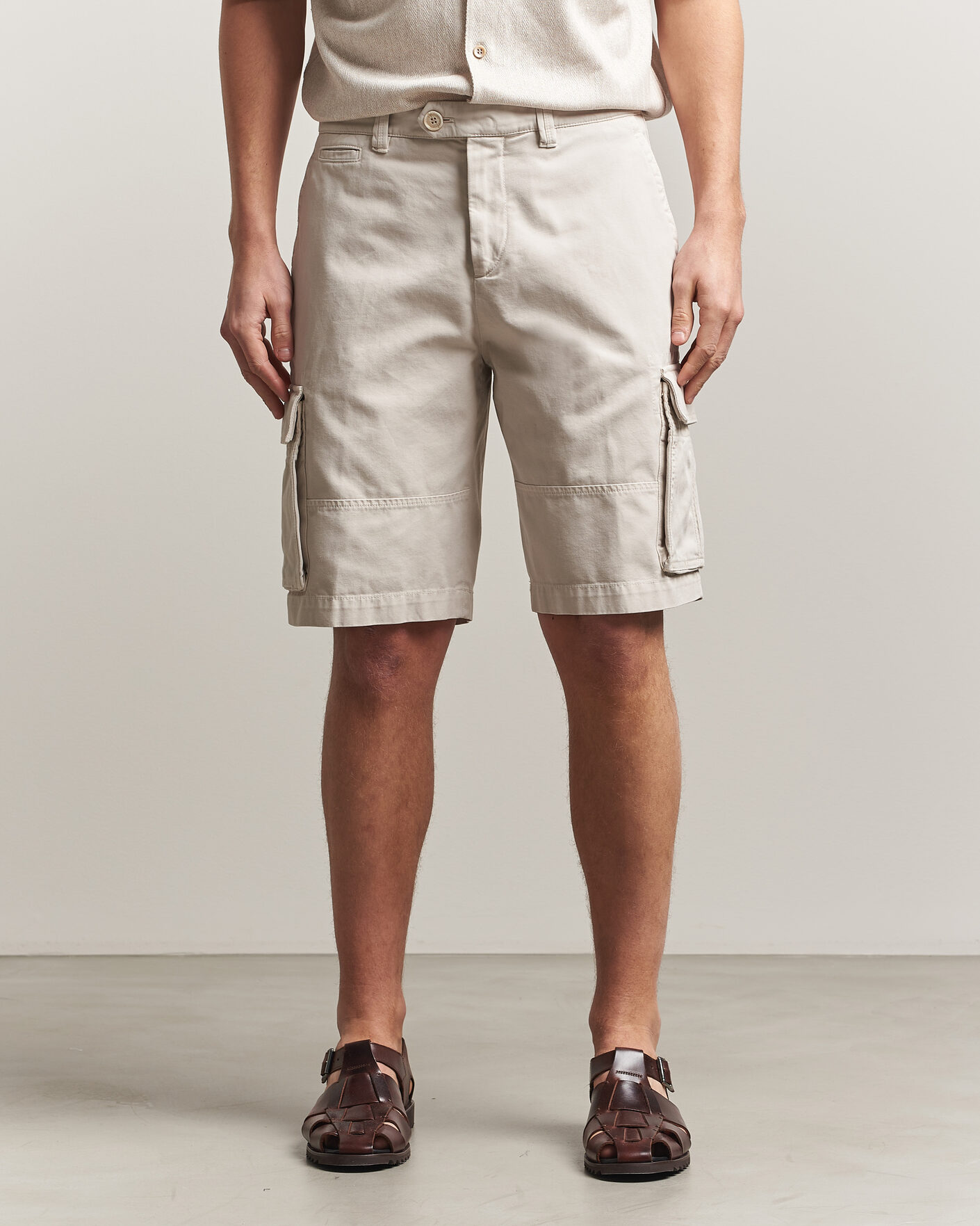 Mies | Shortsit | Brunello Cucinelli | Cotton Cargo Shorts Light Beige