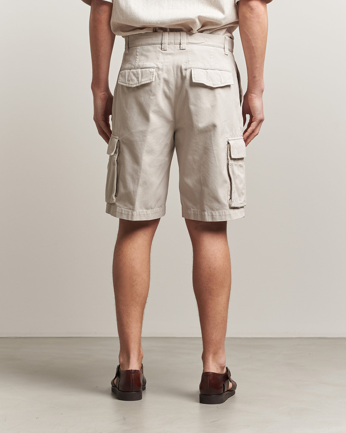 Mies | Shortsit | Brunello Cucinelli | Cotton Cargo Shorts Light Beige