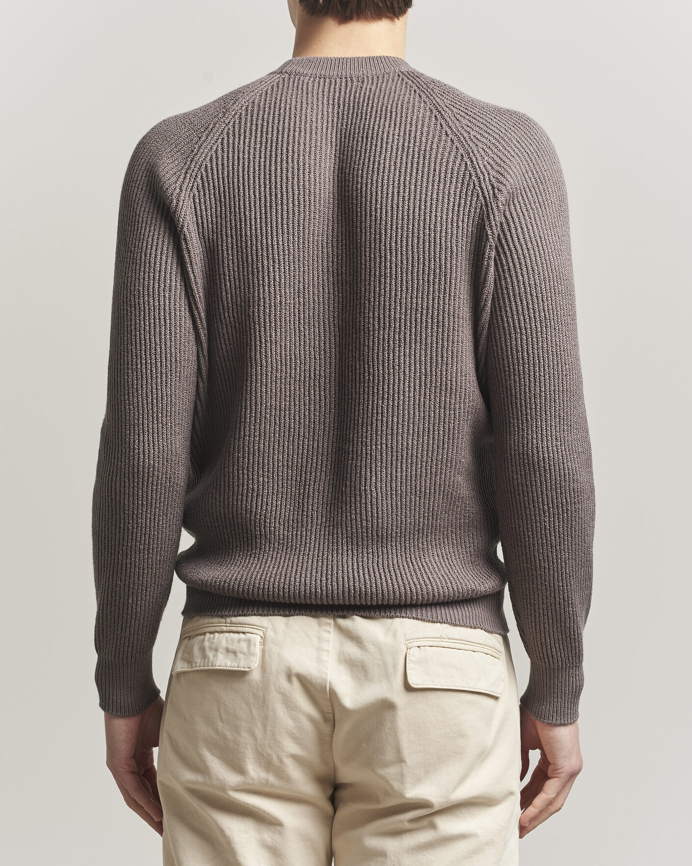 Mies | Puserot | Brunello Cucinelli | Heavy Cotton Rib Sweater Light Brown