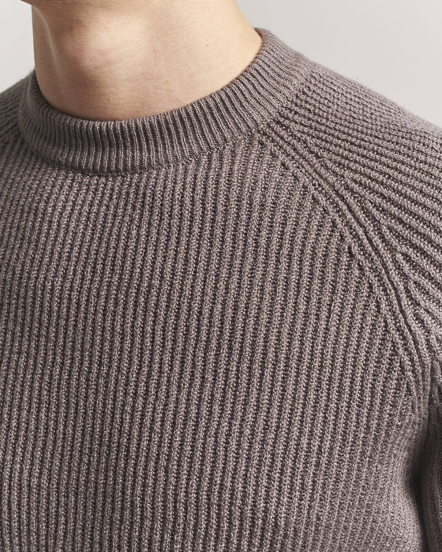 Mies | Puserot | Brunello Cucinelli | Heavy Cotton Rib Sweater Light Brown