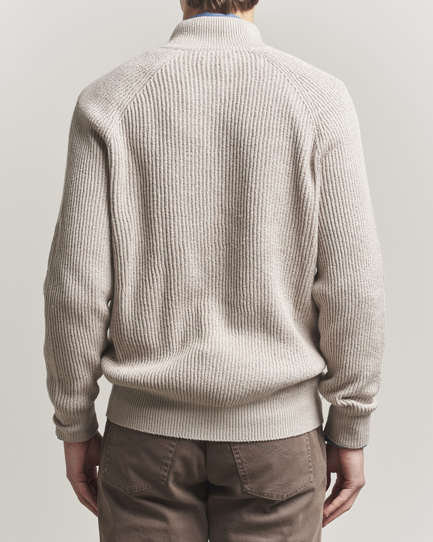 Mies | Puserot | Brunello Cucinelli | Heavy Cotton Rib Zip Cardigan Beige