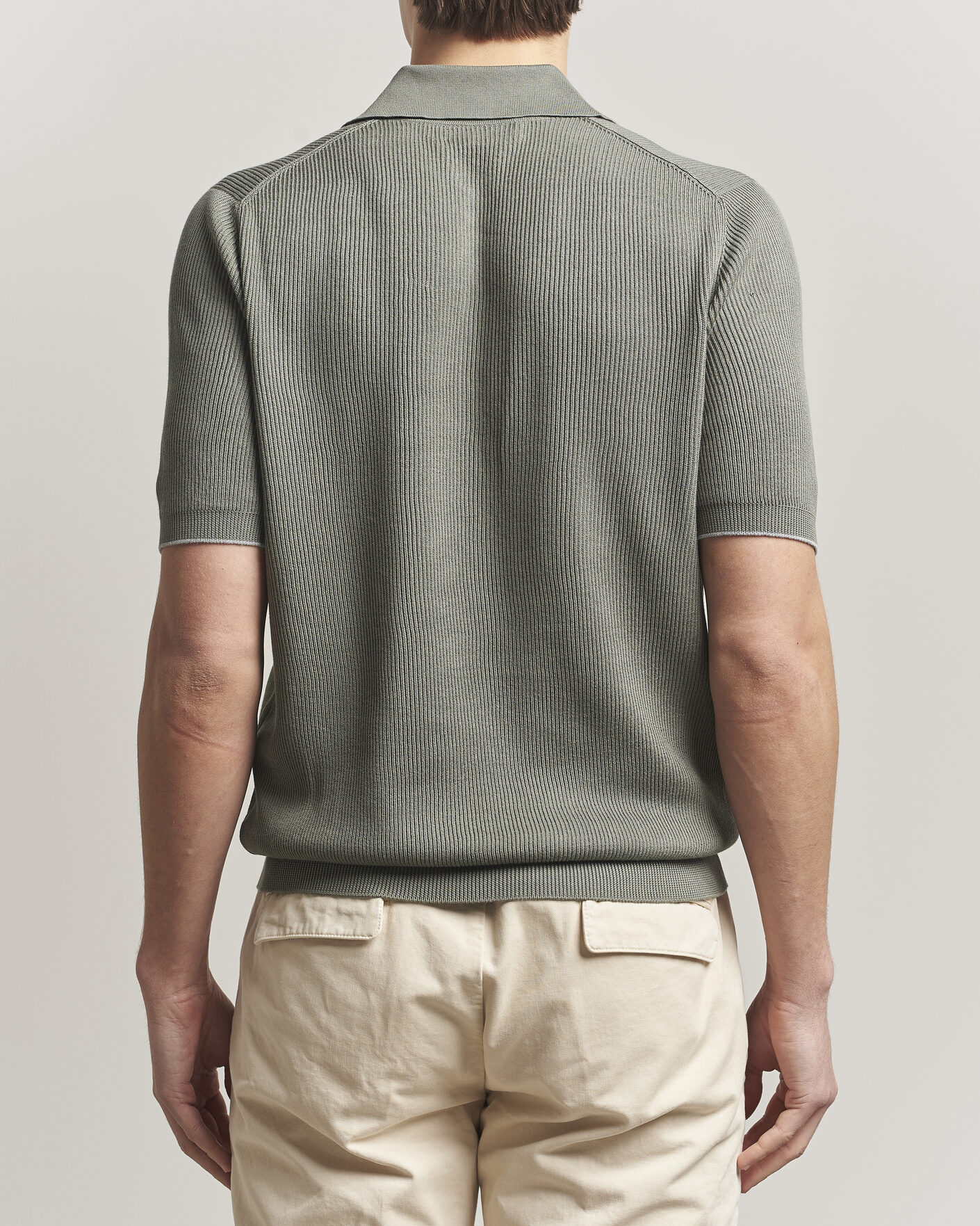 Mies | Pikeet | Brunello Cucinelli | Cotton Rib Knitted Polo Olive