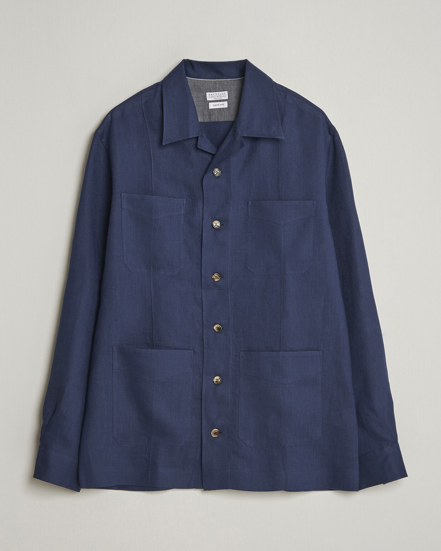 Mies | Kauluspaidat | Brunello Cucinelli | Linen Shirt Jacket Navy