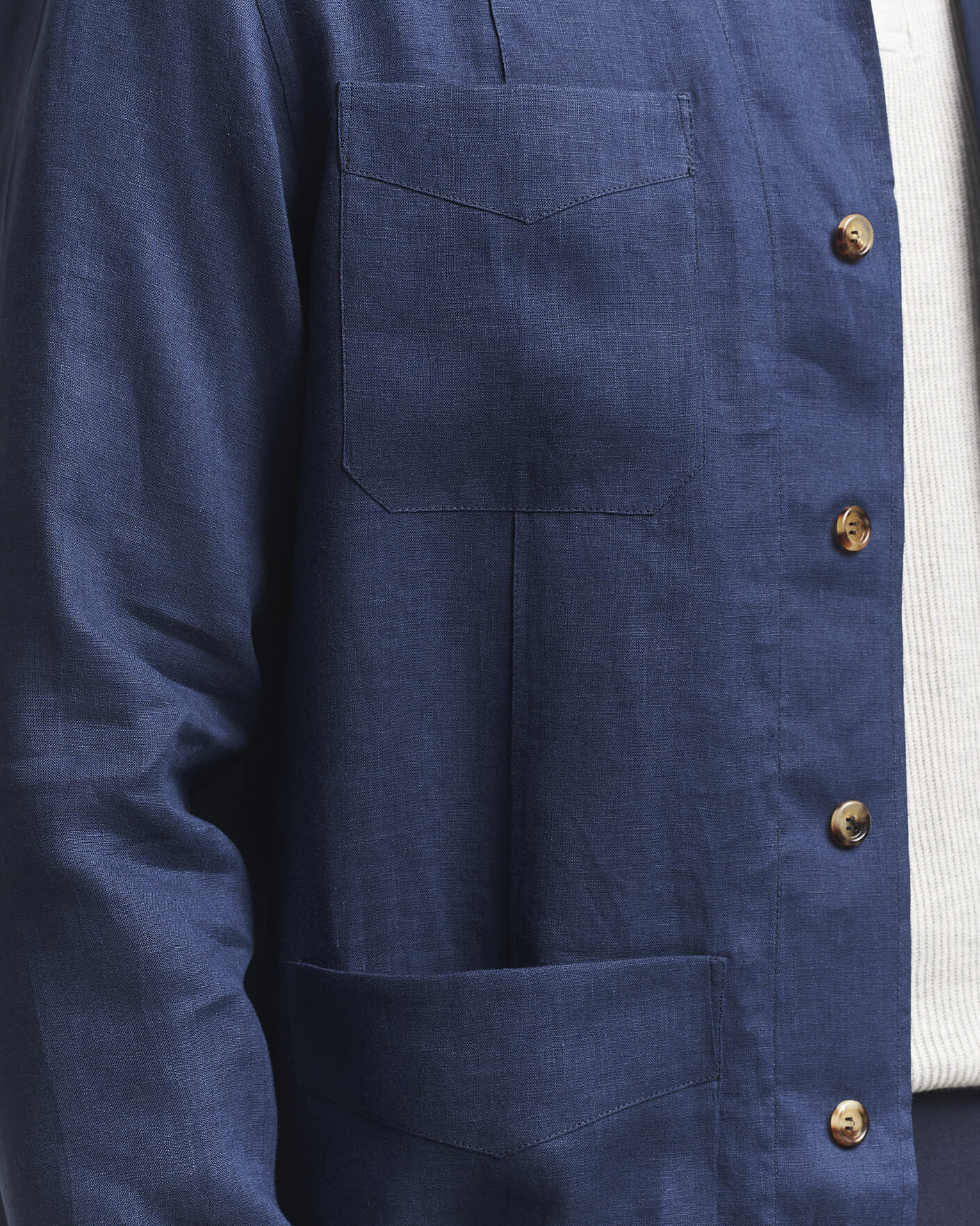Mies | Kauluspaidat | Brunello Cucinelli | Linen Shirt Jacket Navy