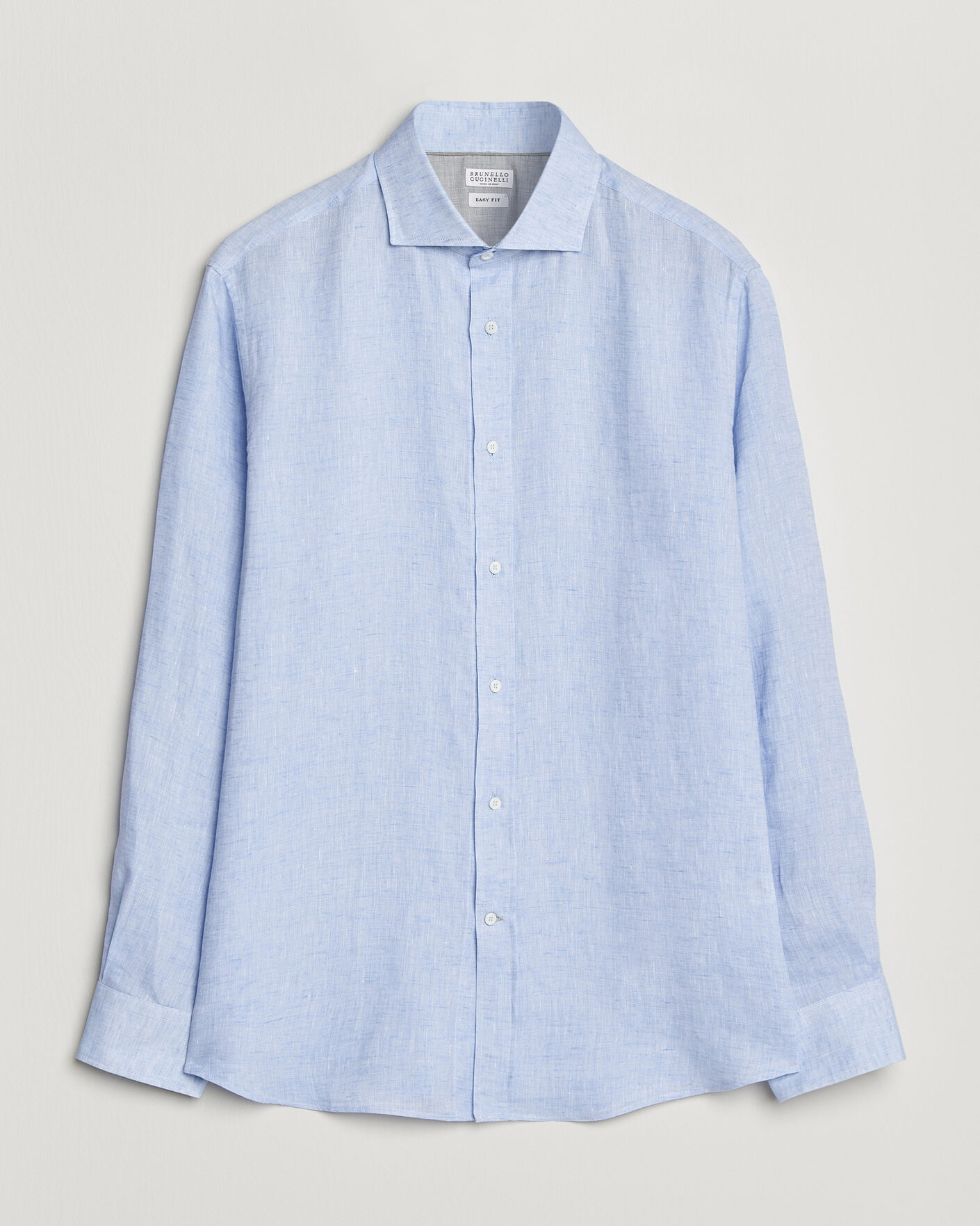 Mies | Kauluspaidat | Brunello Cucinelli | Easy Fit Linen Shirt Light Blue