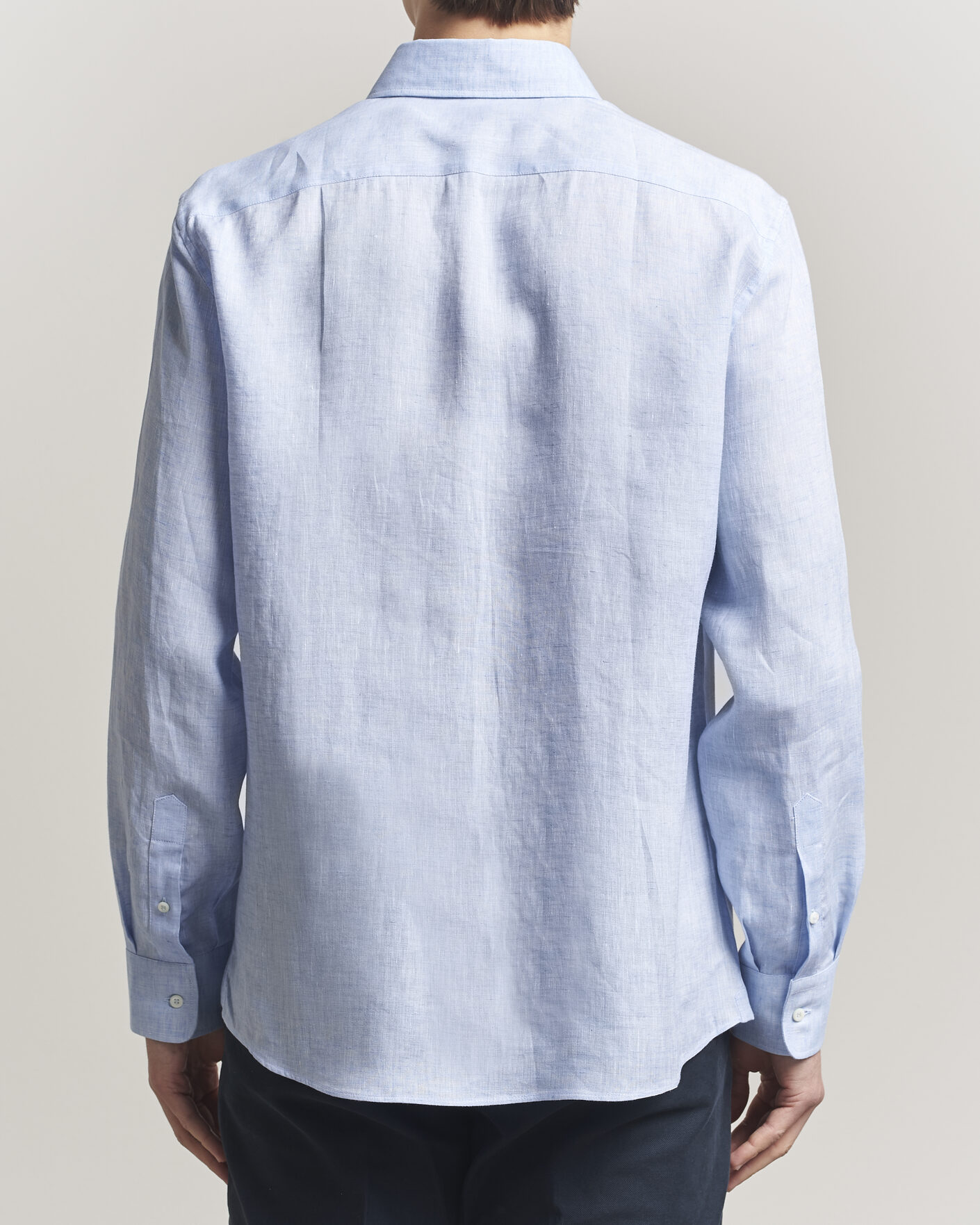 Mies | Kauluspaidat | Brunello Cucinelli | Easy Fit Linen Shirt Light Blue