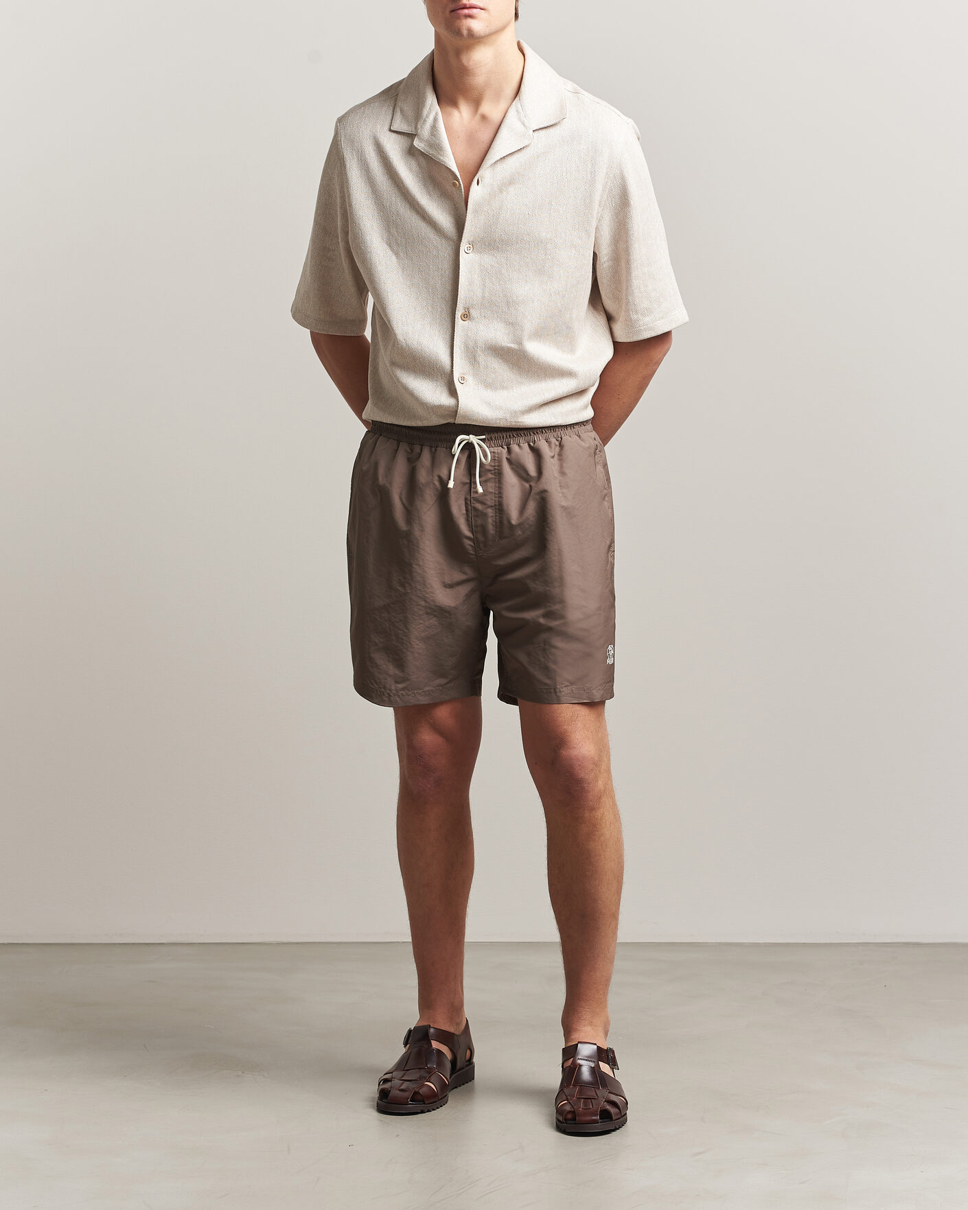 Mies | Uimahousut | Brunello Cucinelli | Nylon Swim Trunks Brown