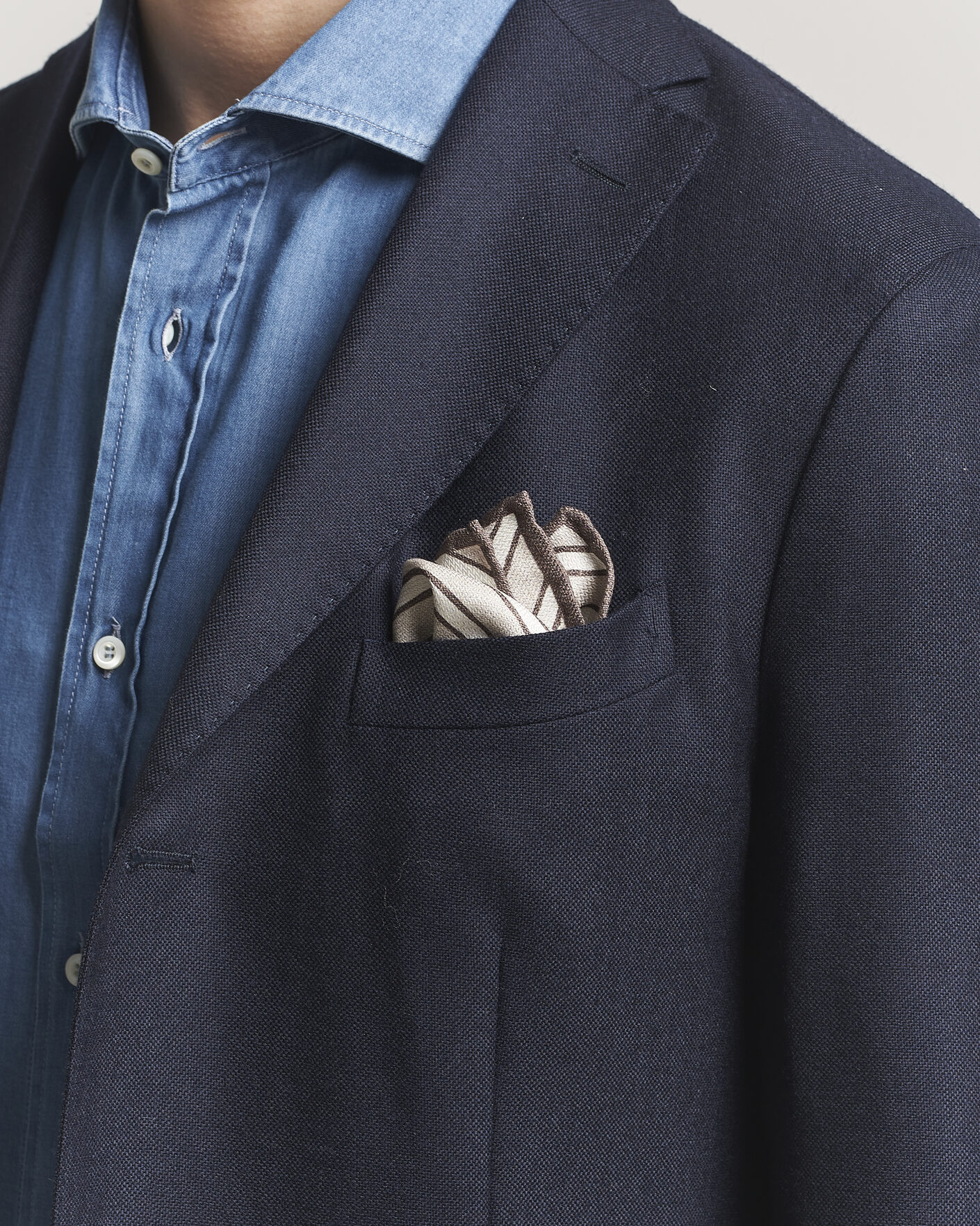 Mies | Taskuliinat | Brunello Cucinelli | Striped Pocket Square Brown