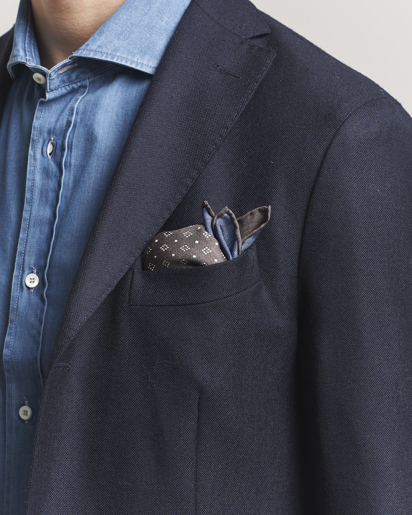 Mies | Taskuliinat | Brunello Cucinelli | Printed Silk Pocket Square Brown