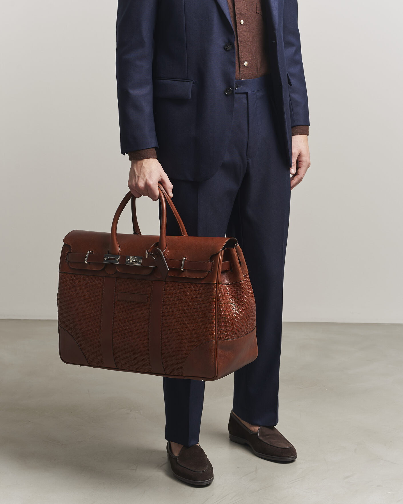Mies | Laukut | Brunello Cucinelli | Woven Leather Duffle Bag Burnished Calf
