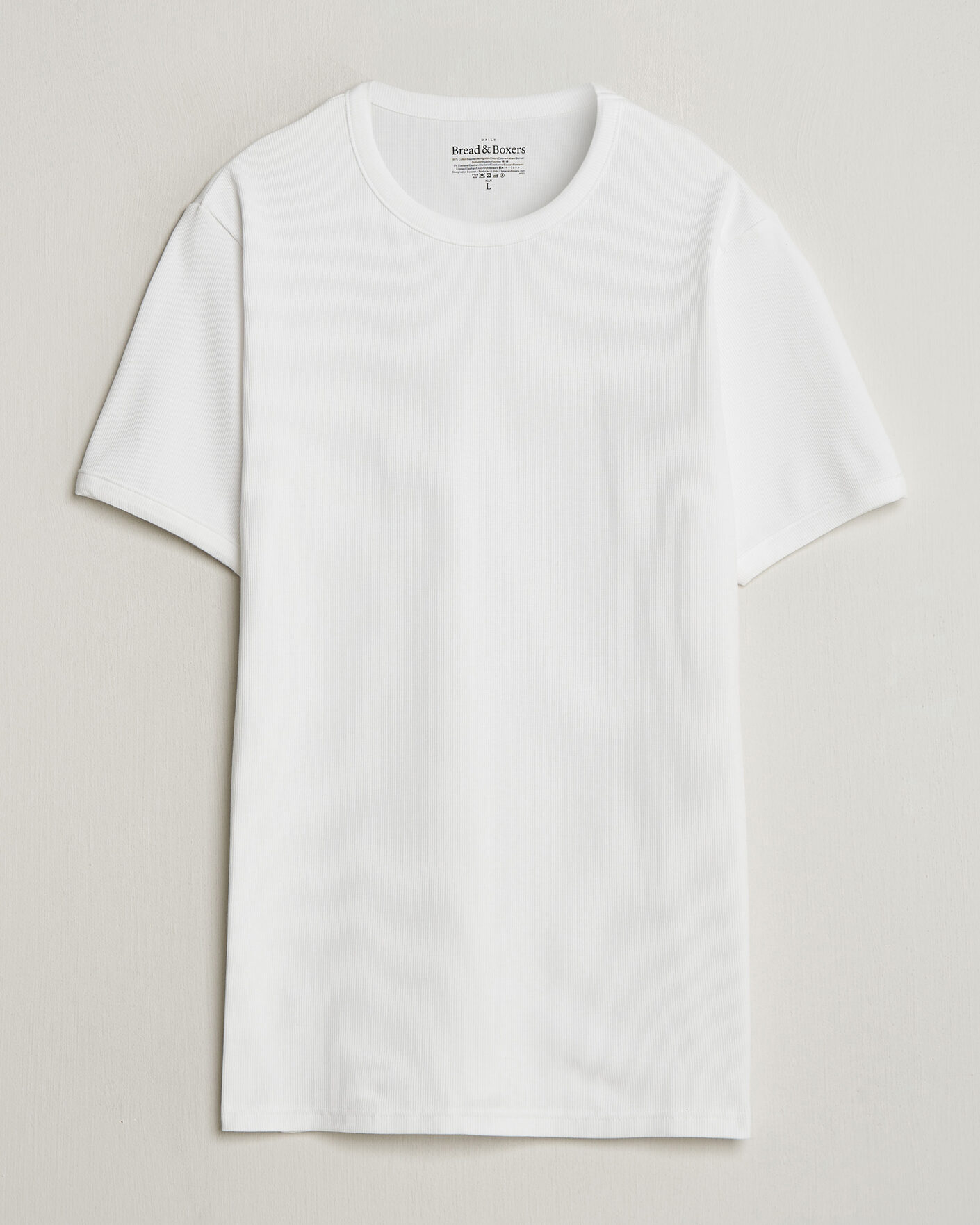 Mies | T-paidat | Bread & Boxers | Ribbed Crew Neck T-Shirt White