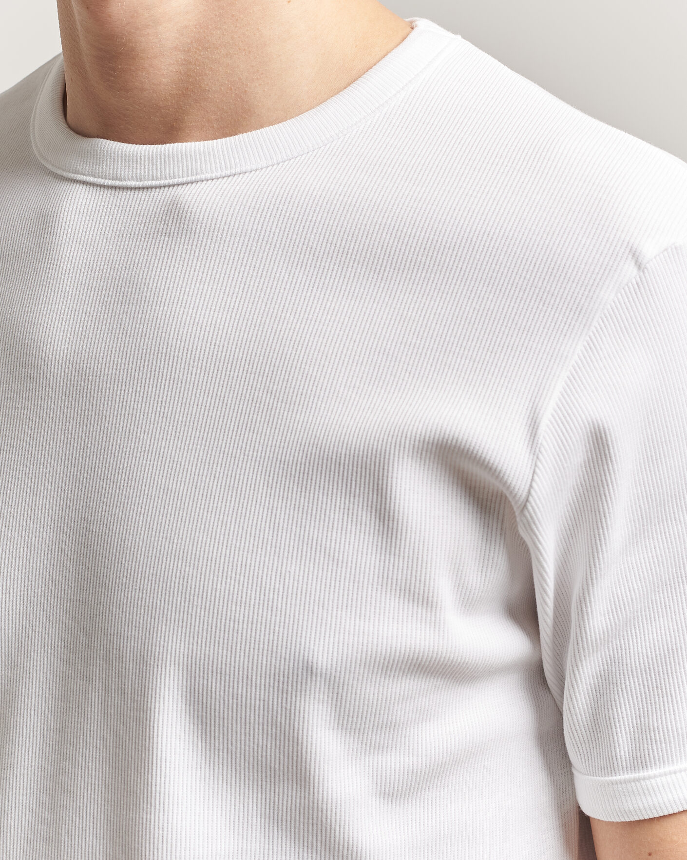 Mies | T-paidat | Bread & Boxers | Ribbed Crew Neck T-Shirt White