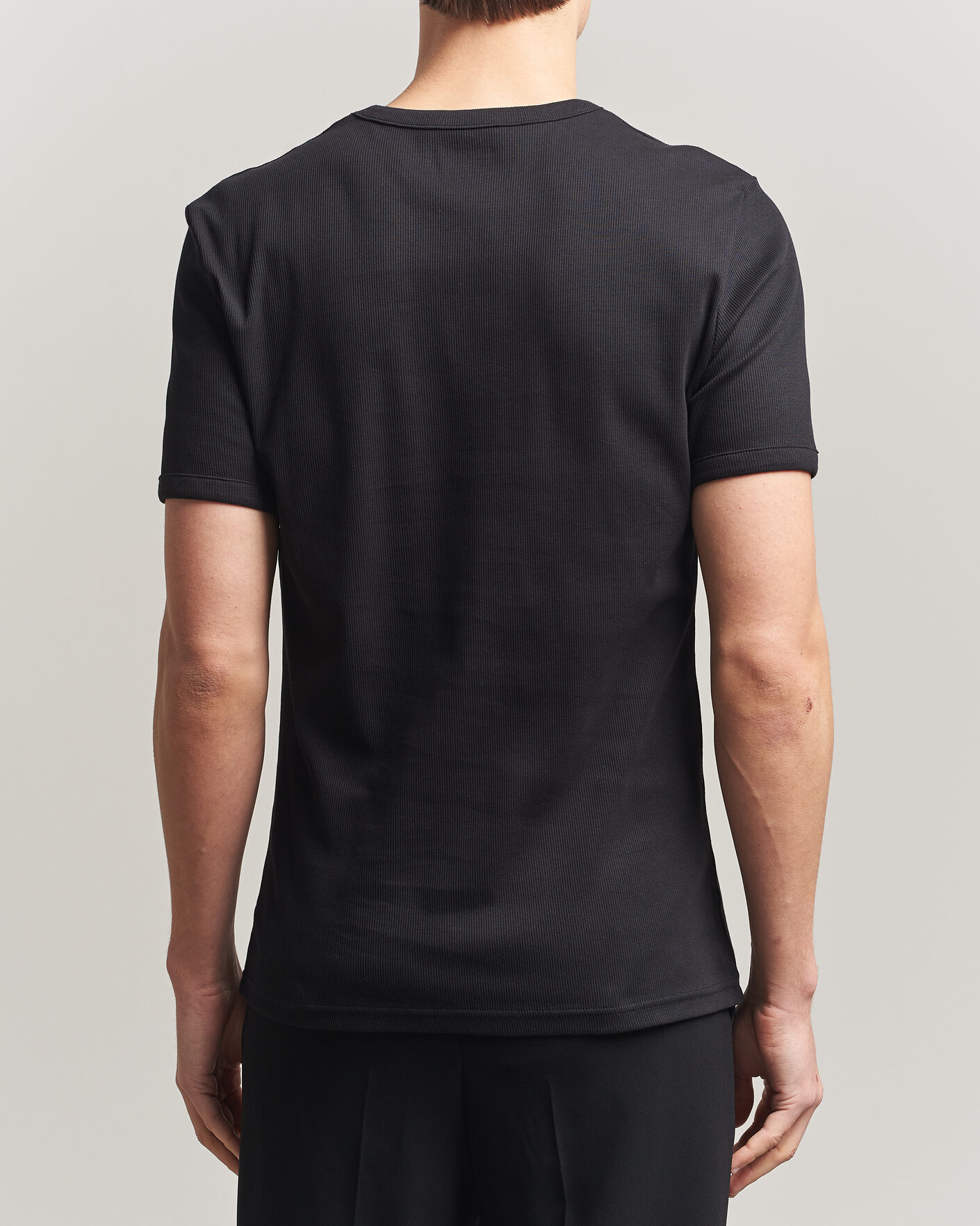Mies | T-paidat | Bread & Boxers | Ribbed Crew Neck T-Shirt Black