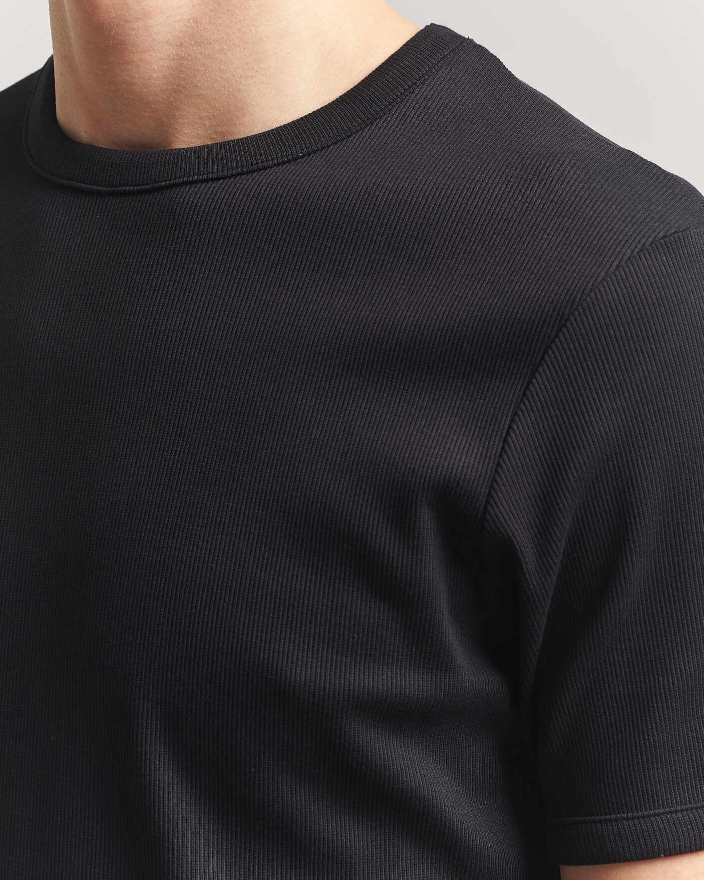Mies | T-paidat | Bread & Boxers | Ribbed Crew Neck T-Shirt Black